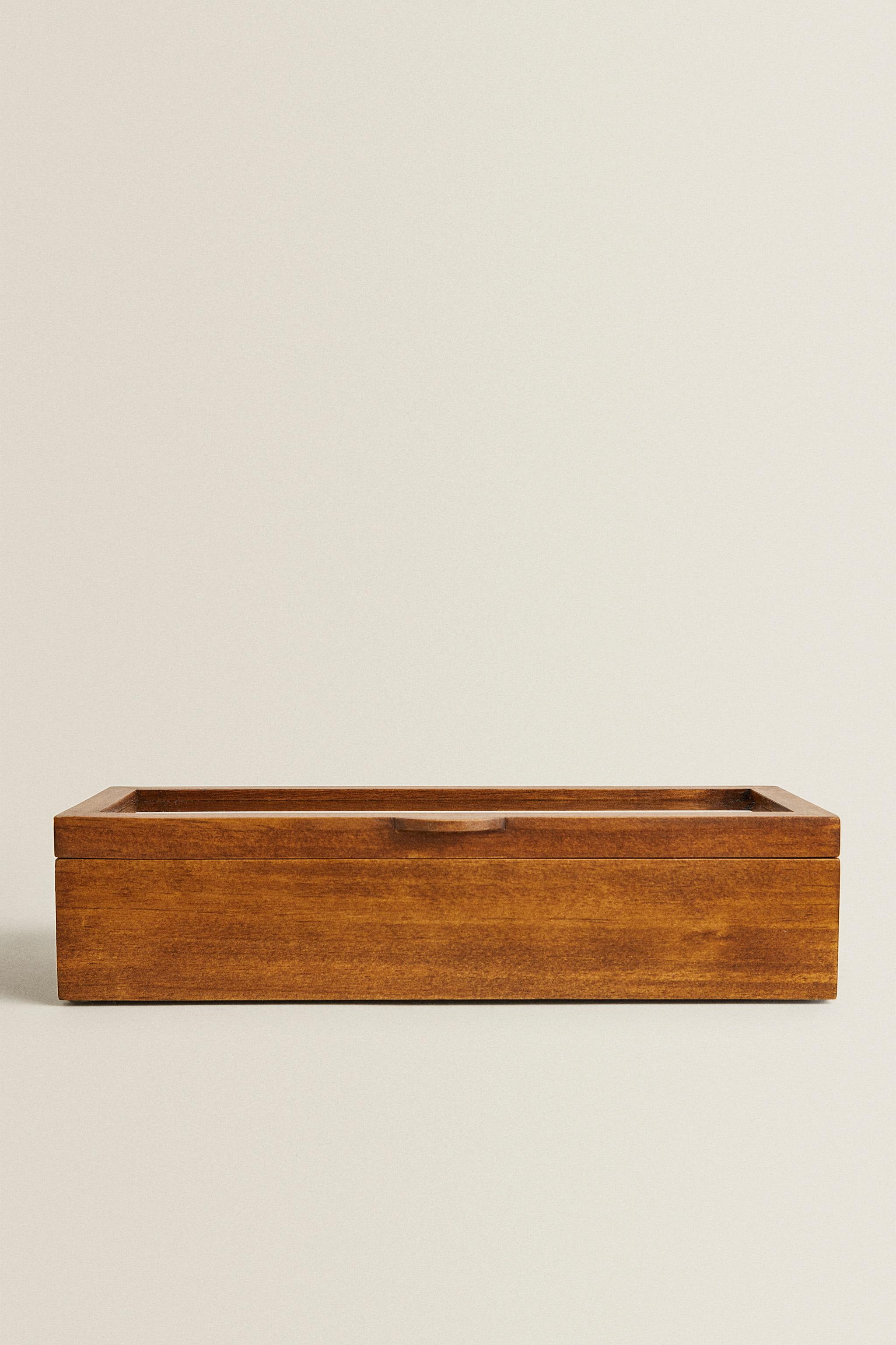 WOODEN AND LINEN WATCH BOX Zara Home