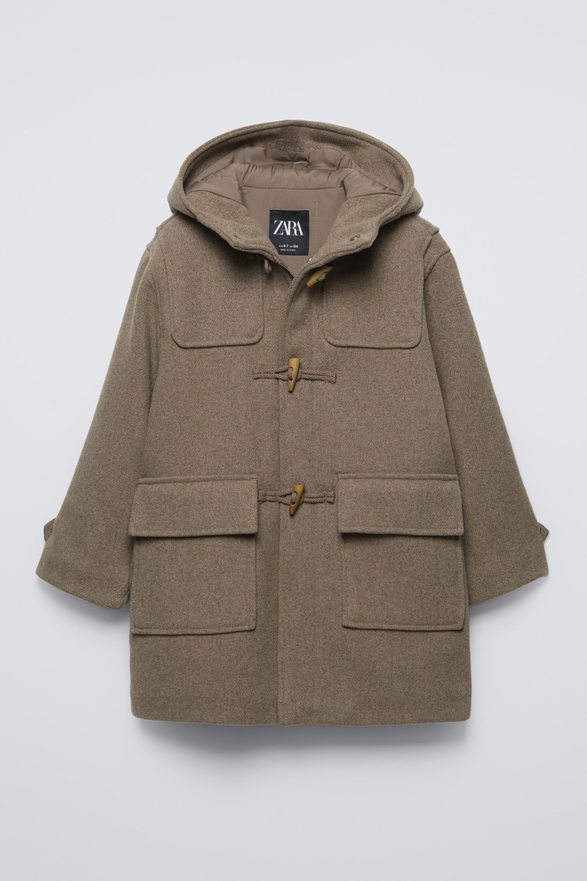 WOOL BLEND CLOTH DUFFEL COAT ZARA