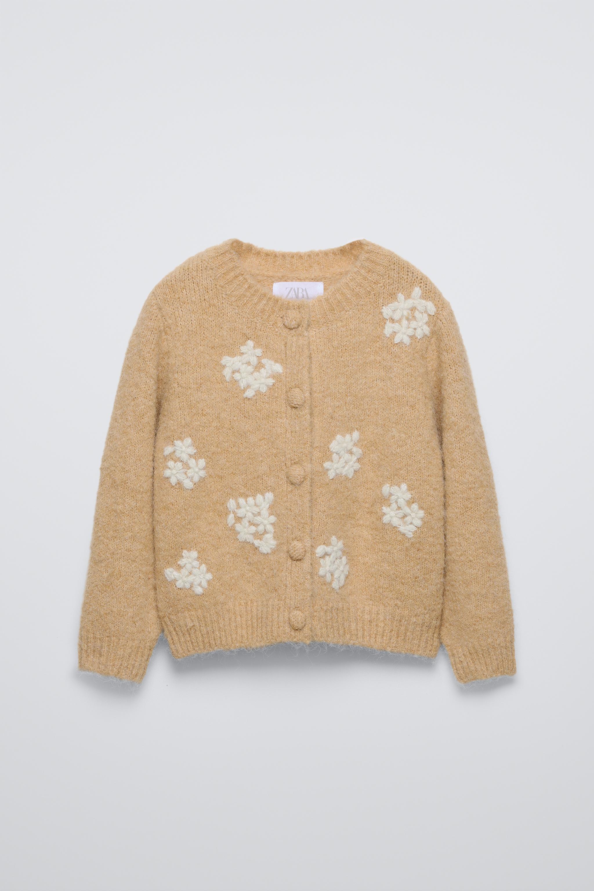  Кардиган Zara WOOL BLEND FLORAL KNIT ZARA