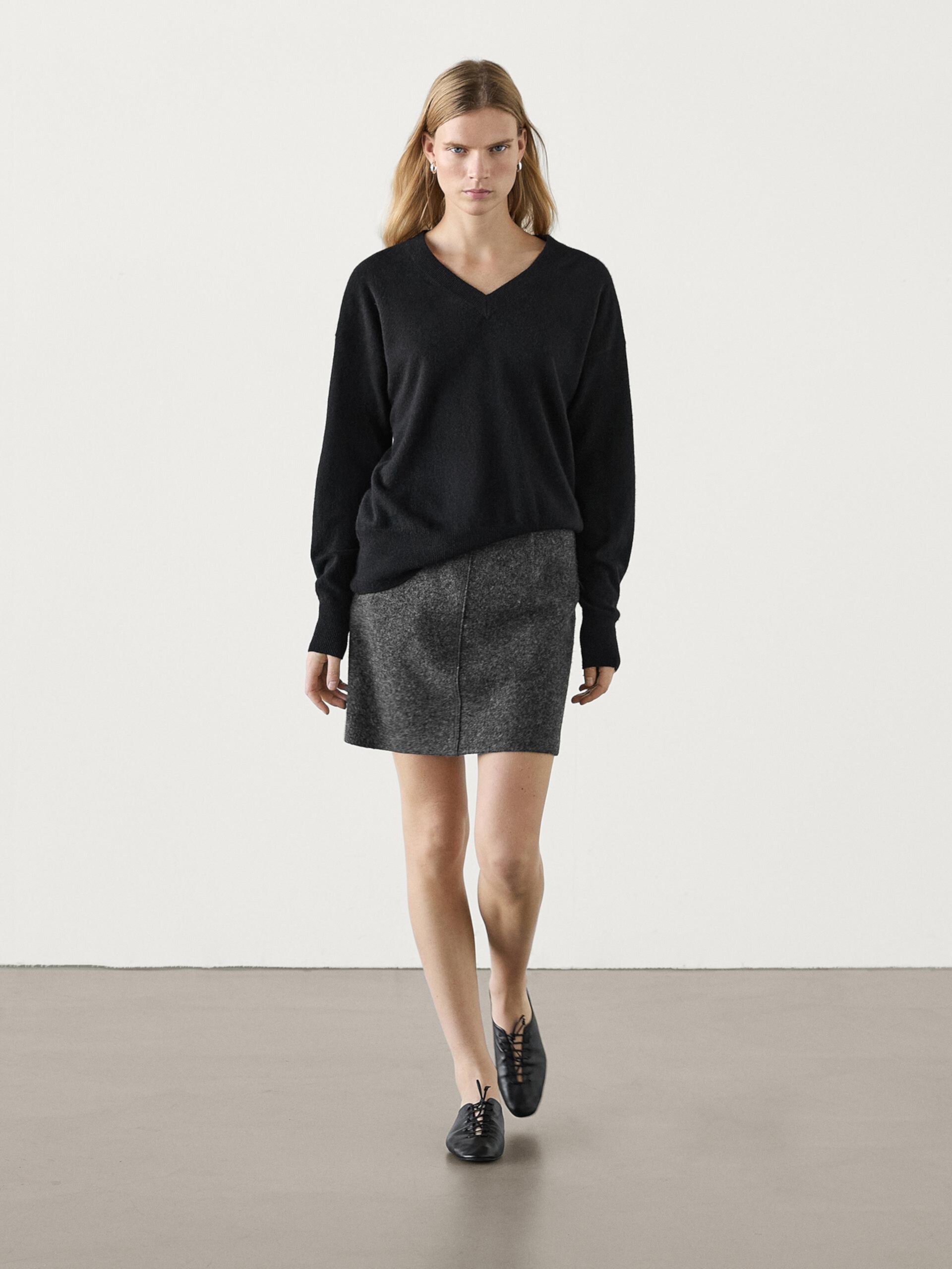 Wool blend mini skirt Massimo Dutti