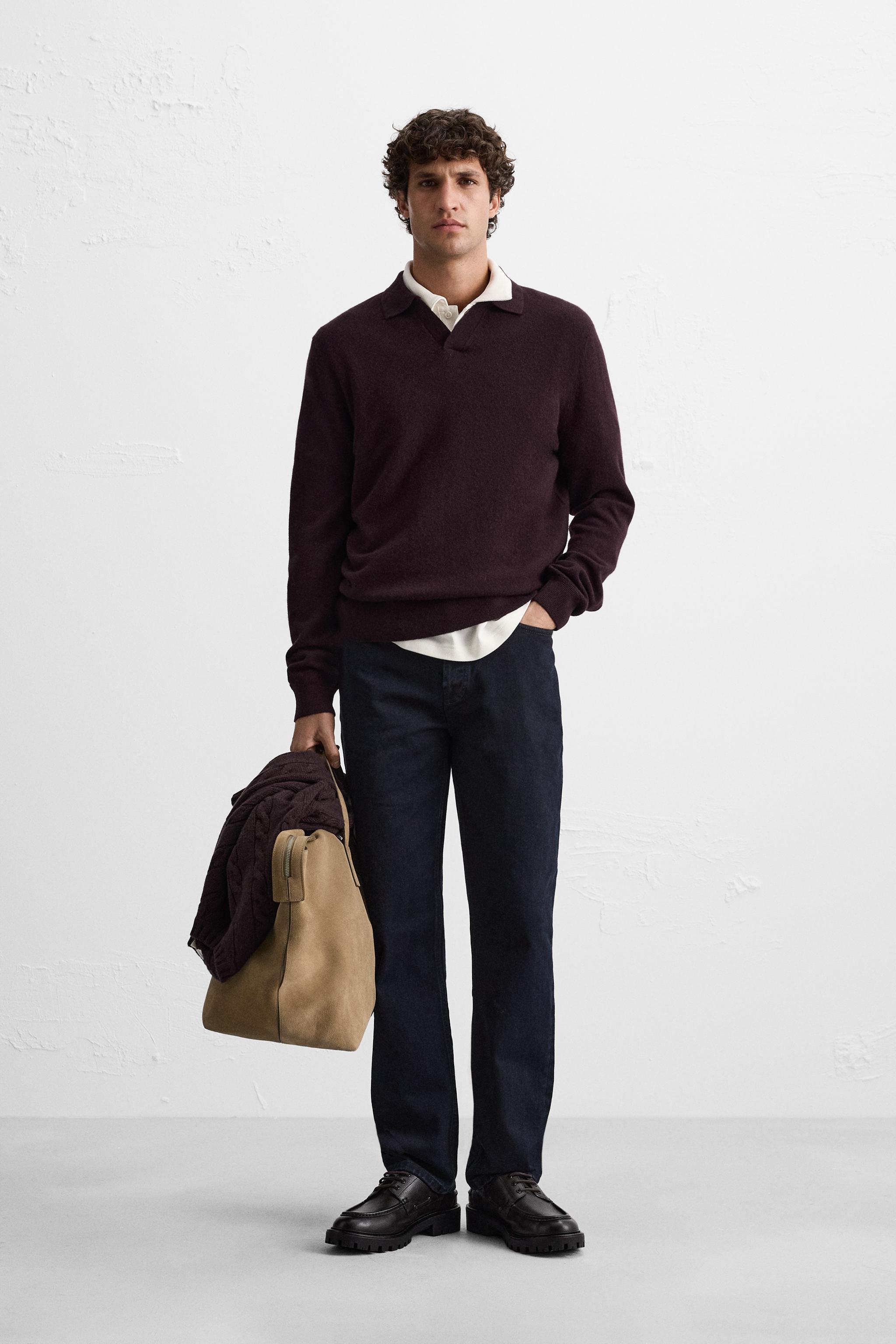 Мужской Свитер Zara WOOL KNIT POLO ZARA