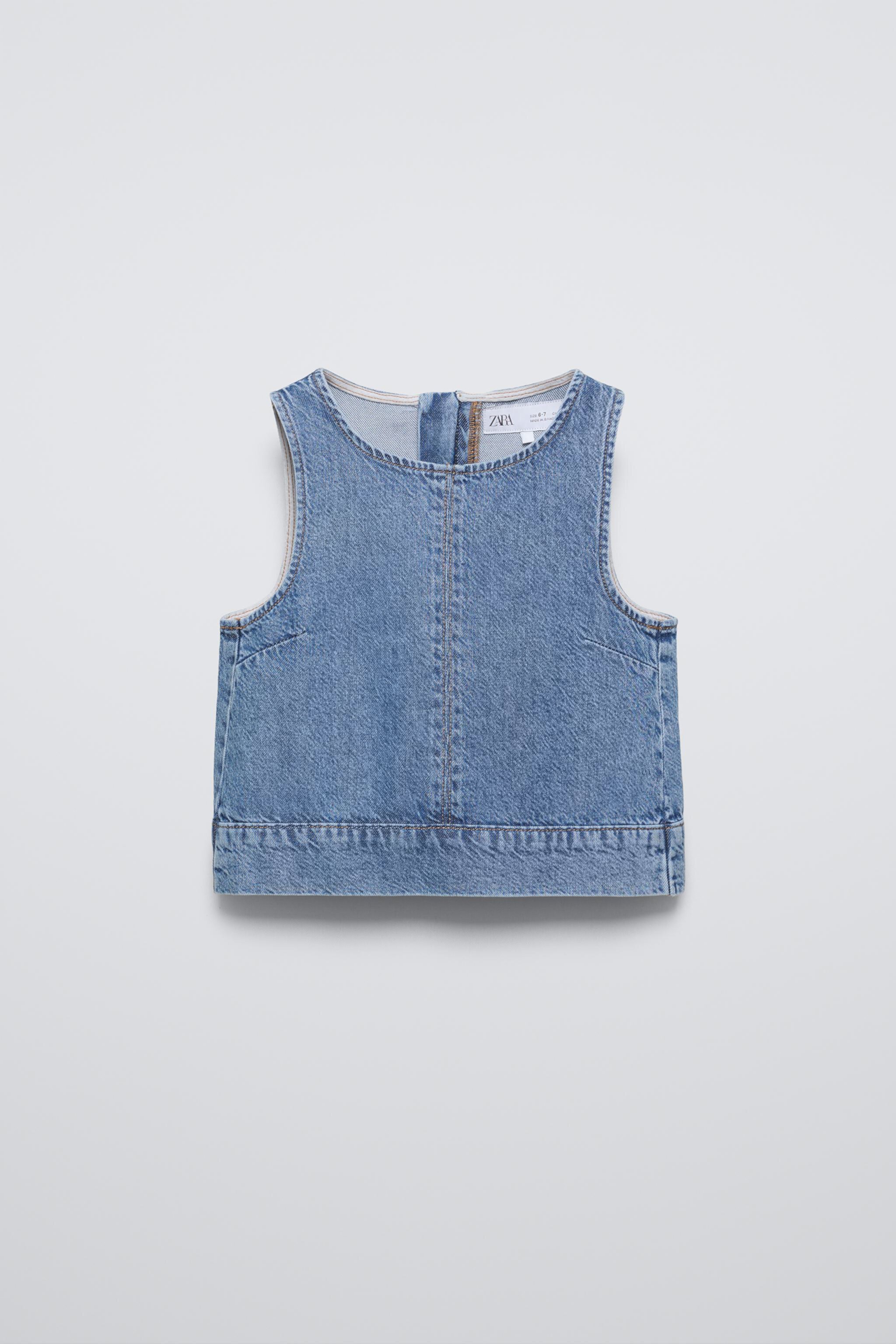  Майка ZARA ZIPPERED DENIM TOP ZARA