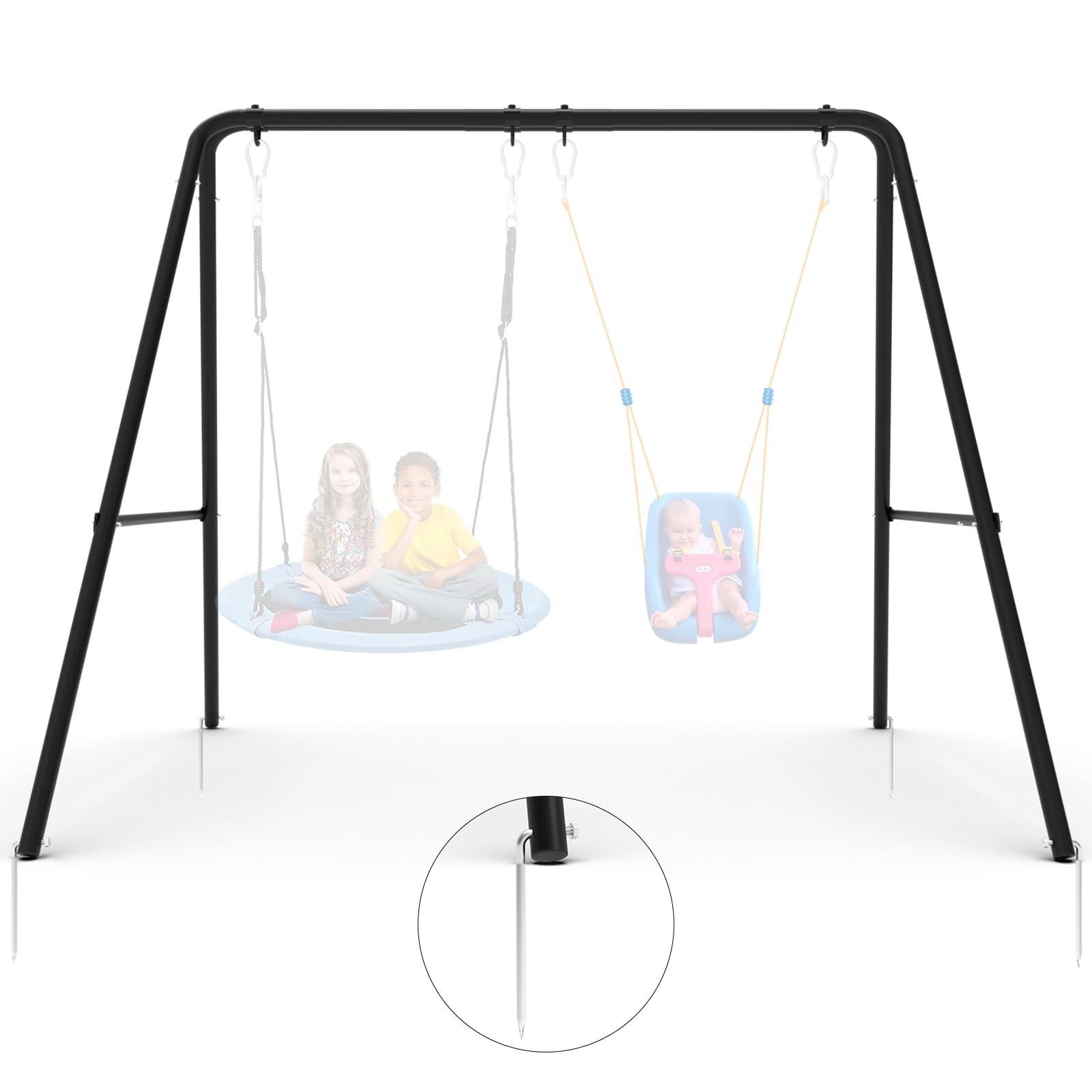 G TALECO GEAR Outdoor Swing Stand for 2 People, Heavy Duty Metal A-Frame, 500 lbs Capacity(Swing Set Not Included) G TALECO GEAR