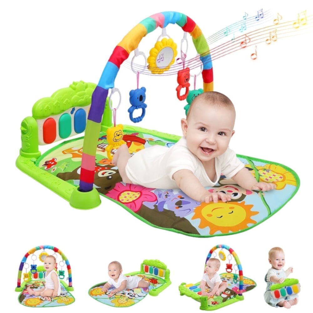 JoyStone Baby Gym Play Mat for Babies, Play Piano Music Light Playmat Activity Gym for Baby Boy Girl Gift Toddler Activity Center Baby Floor Play Mat for Baby, Pink JoyStone