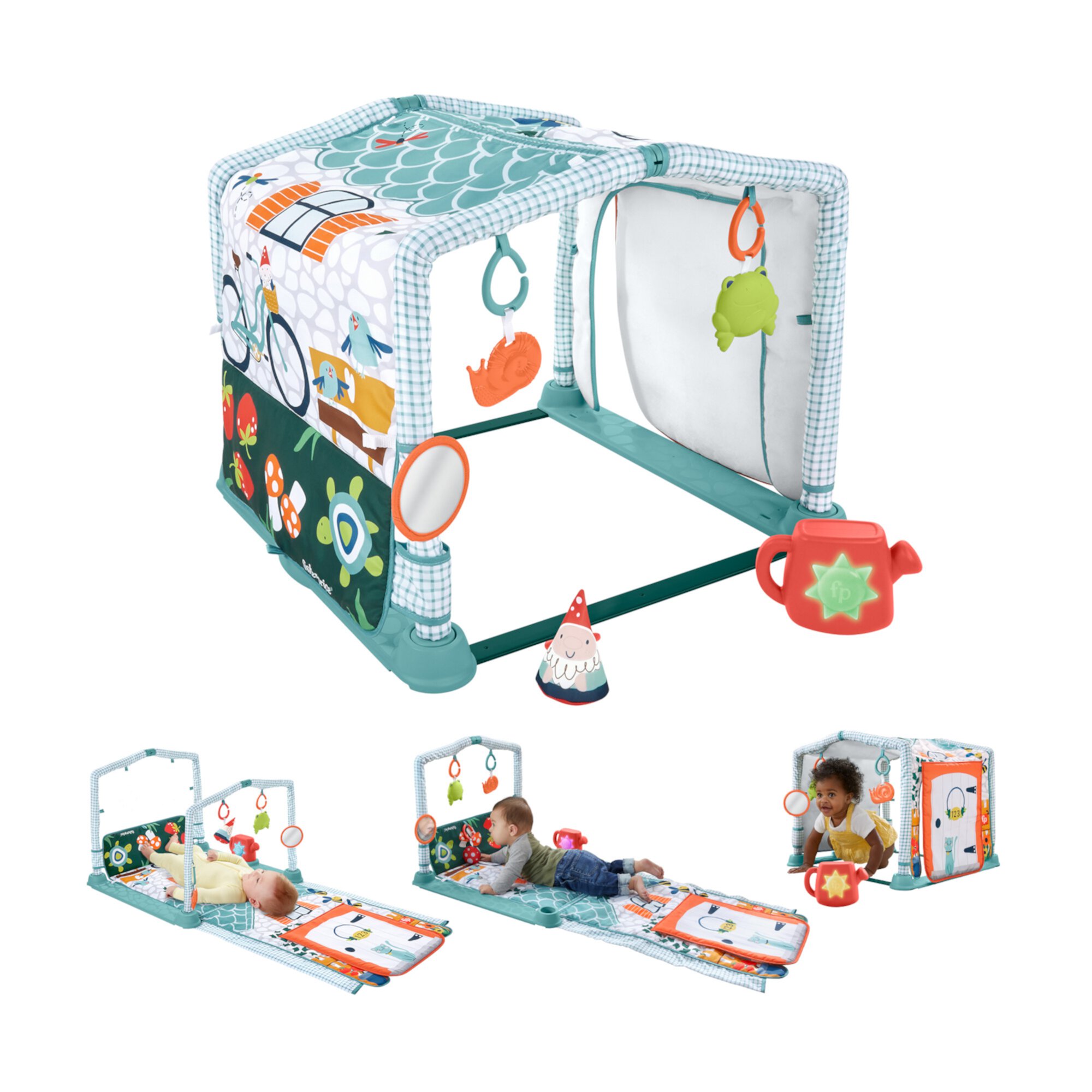 Fisher-Price 3-in-1 Baby Gym with 5 Sensory & Fine Motor Toys for Newborn to Toddler Play Fisher-Price