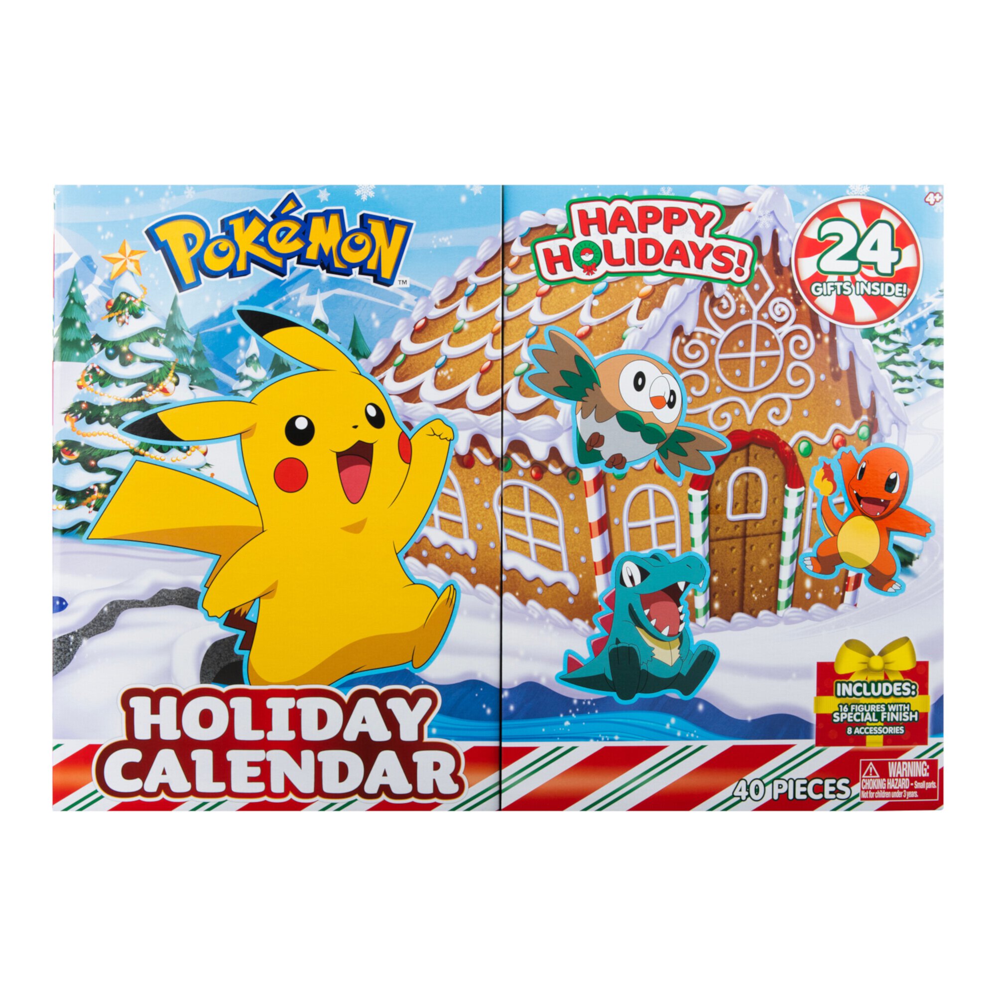 POKEMON HOLIDAY CALENDAR - Features 16 2-Inch Battle Figures with Special Finish and Eight Unique Accessories Pokemon