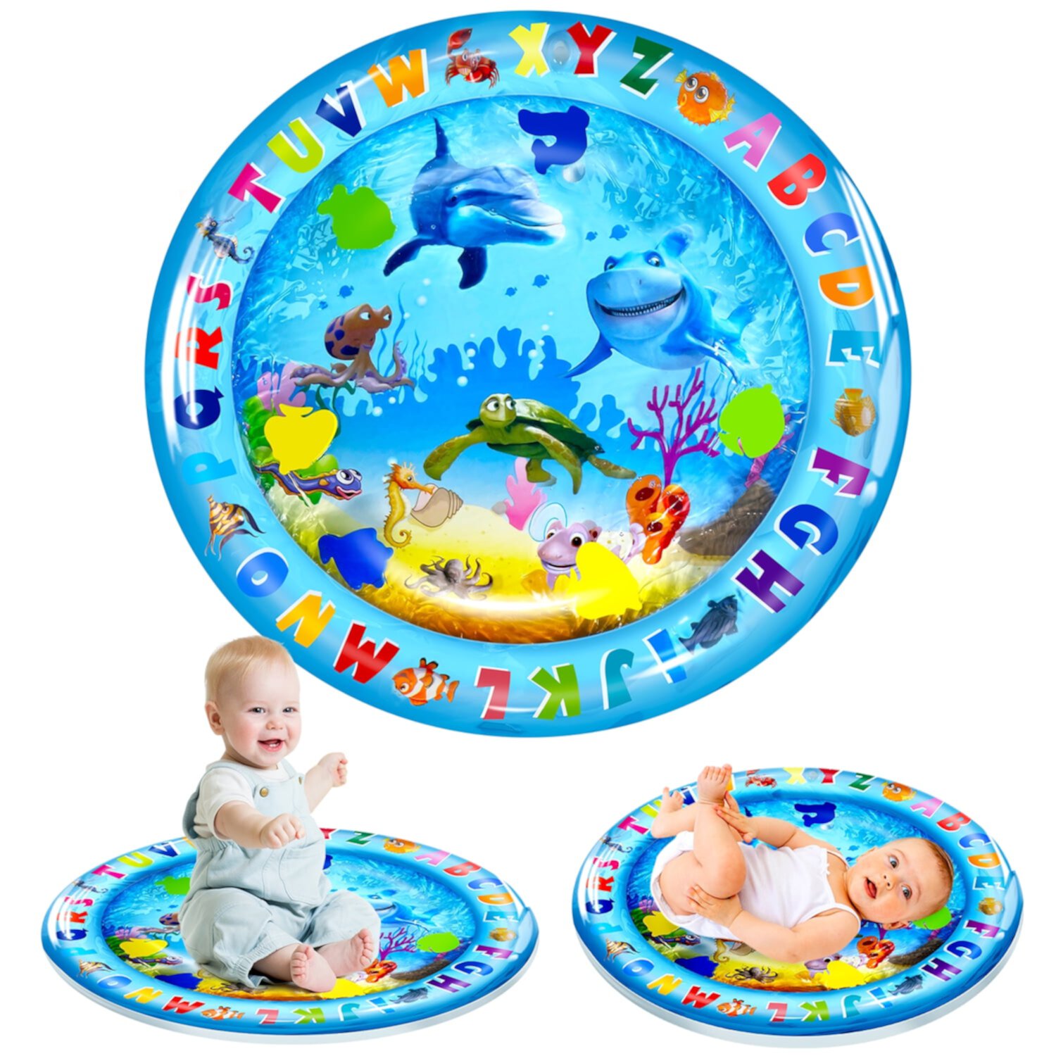 BUSATIA Inflatable Tummy Time Mat, Premium Water mat Infants and Toddlers is The Perfect Fun time Play Activity Center Your Baby's Stimulation Growth, baby play mat BUSATIA