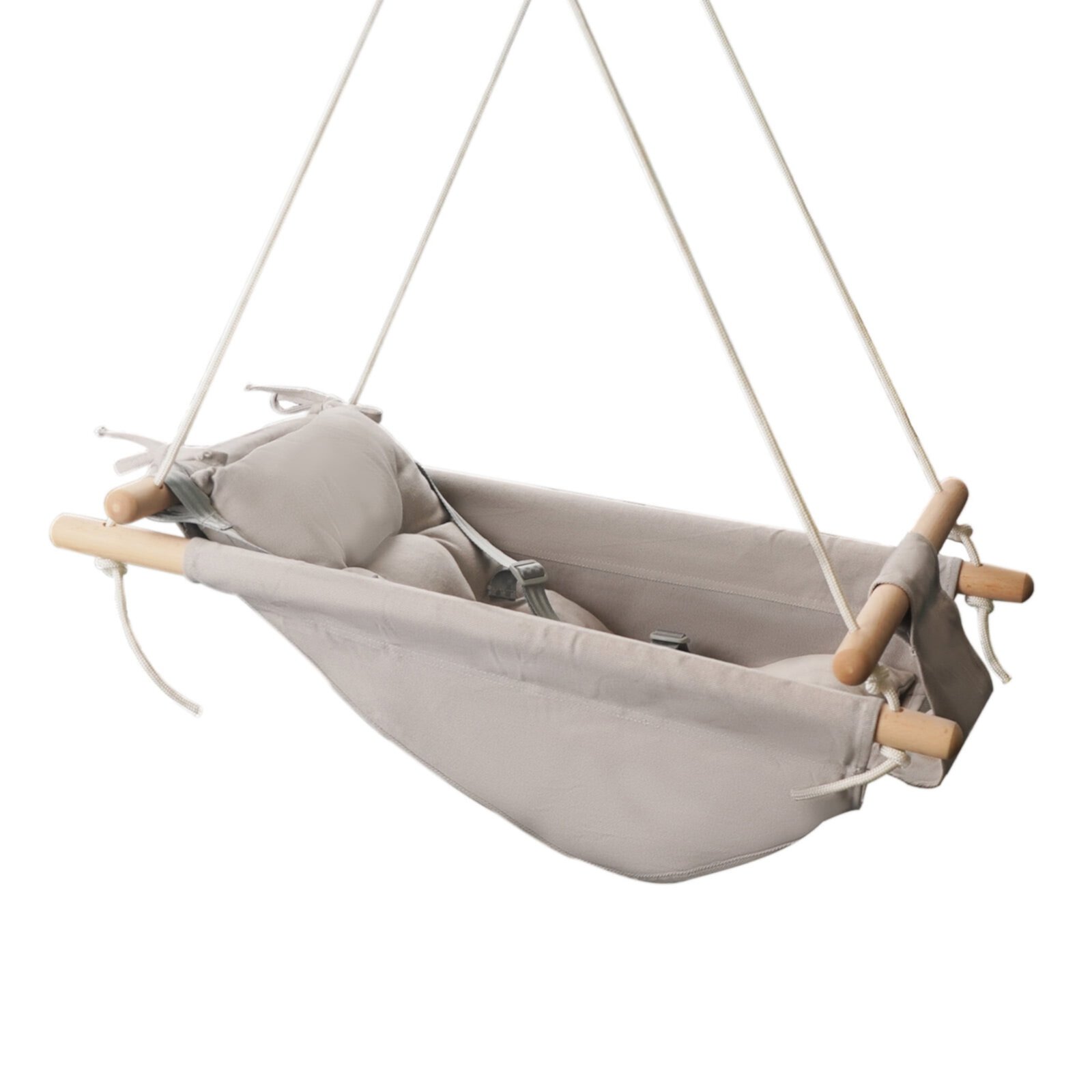 KORIMEFA Baby Swing Indoor and Outdoor, Wooden Hanging Swing Seat for Baby Boys Girls, Gray KORIMEFA