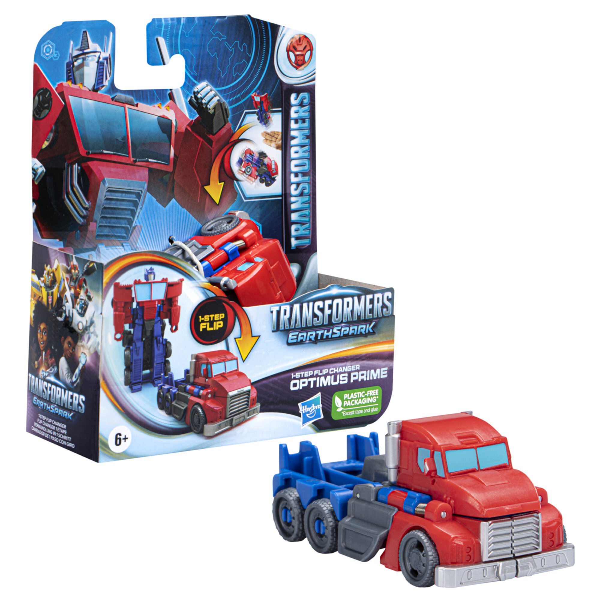 Transformers Toys EarthSpark 1-Step Flip Changer Optimus Prime Action Figure Transformers