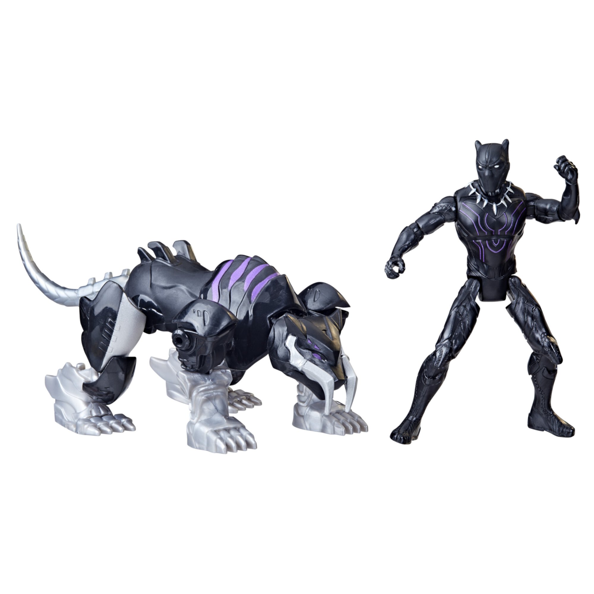 Marvel: Mech Strike Mechasaurus Black Panther and Sabre Claw Kids Toy Action Figure for Boys and Girls Ages 4 5 6 7 8 and Up (4”) Marvel