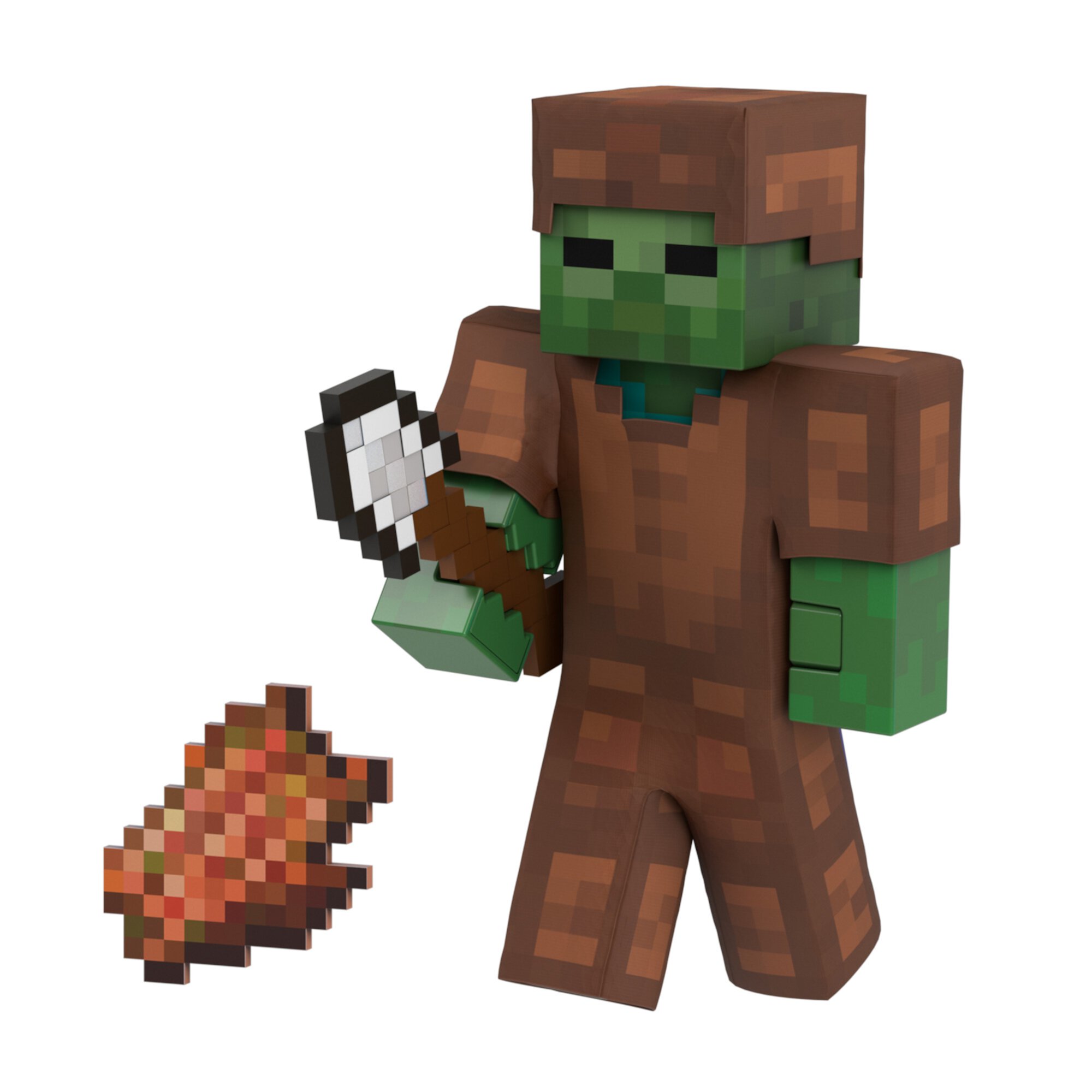 Minecraft Diamond Level Zombie Action Figure, 4 Accessories, 5.5-in Collector Scale Minecraft