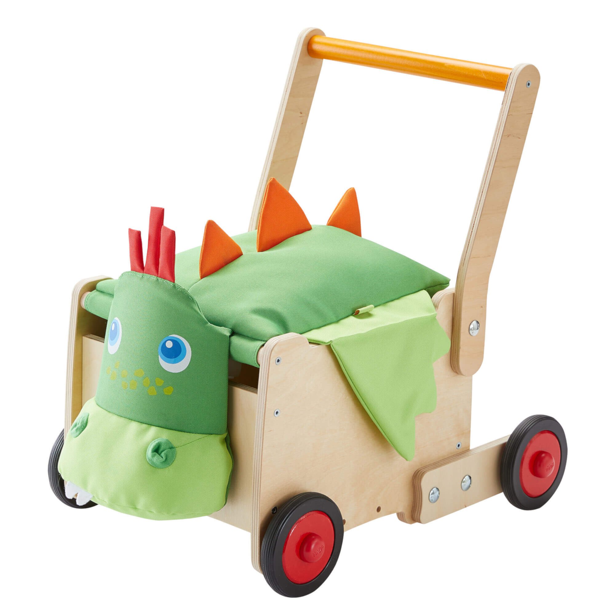 HABA Dragon Wagon - Baby's First Walker & Push Toy with Toy Storage Haba