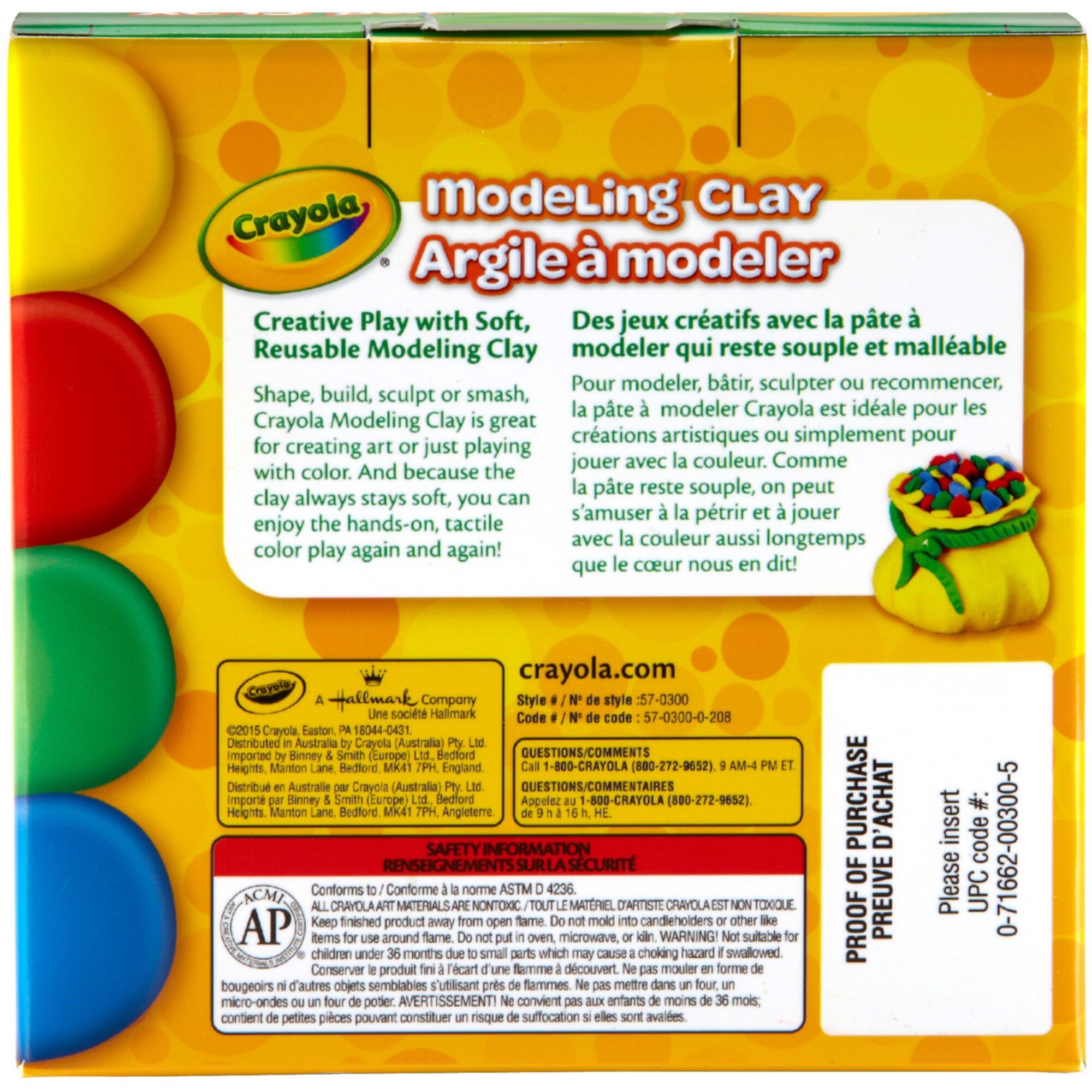 Crayola Non-Toxic Modeling Clay, 1 lb, Assorted Colors Crayola