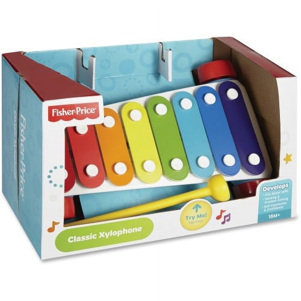 Fisher-Price Classic Xylophone Tapping the Keys Helps Foster Fine Motor Skills - Standing and Pull String Visit the Fisher-Price Store