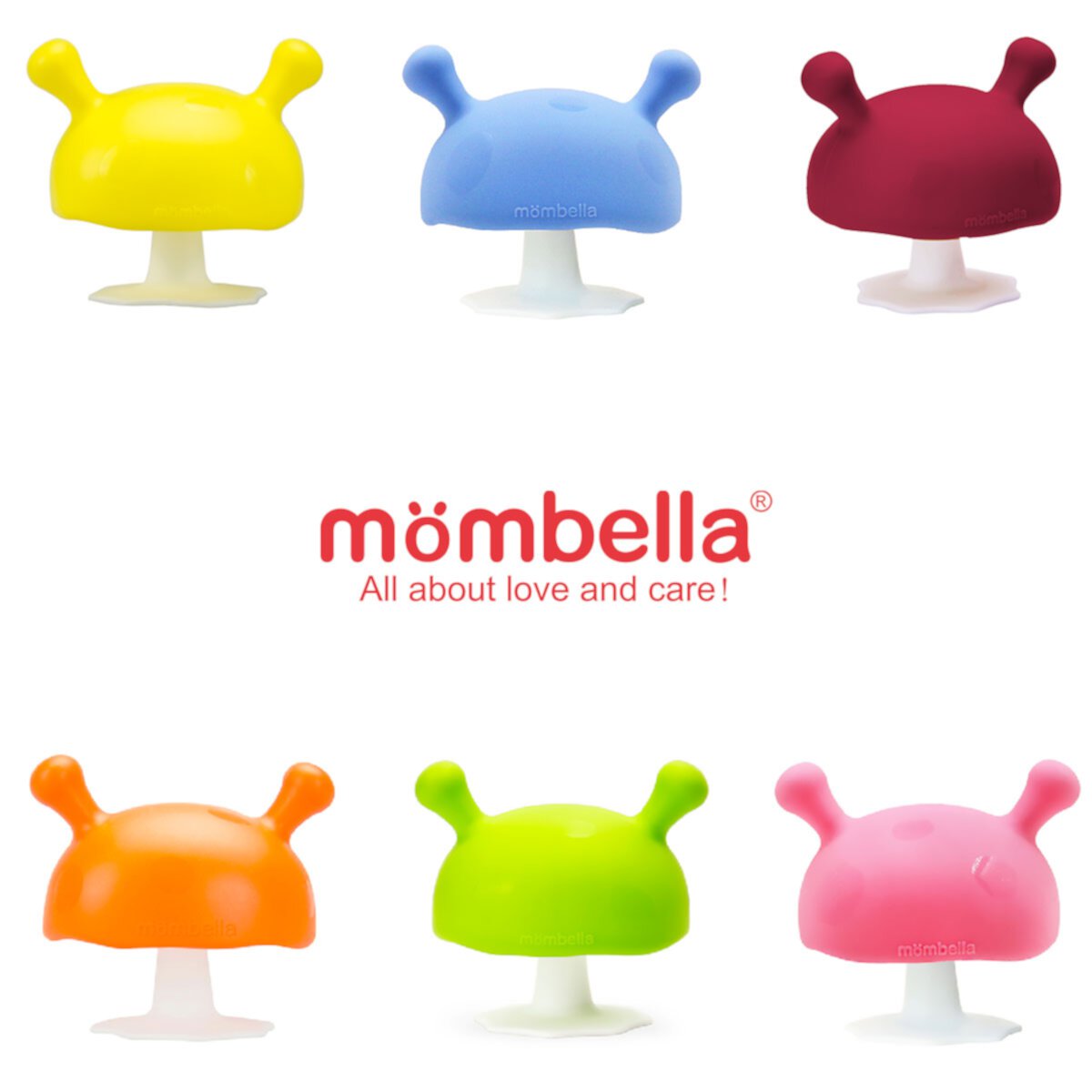 Mombella Mimi Mushroom Silicone Soothing Teething Toy for 0-6Months Breast Feeding Babies/Sucking Babies Who Does Not Take Pacifier/Soother Alternative for Baby Girls, Pink Mombella