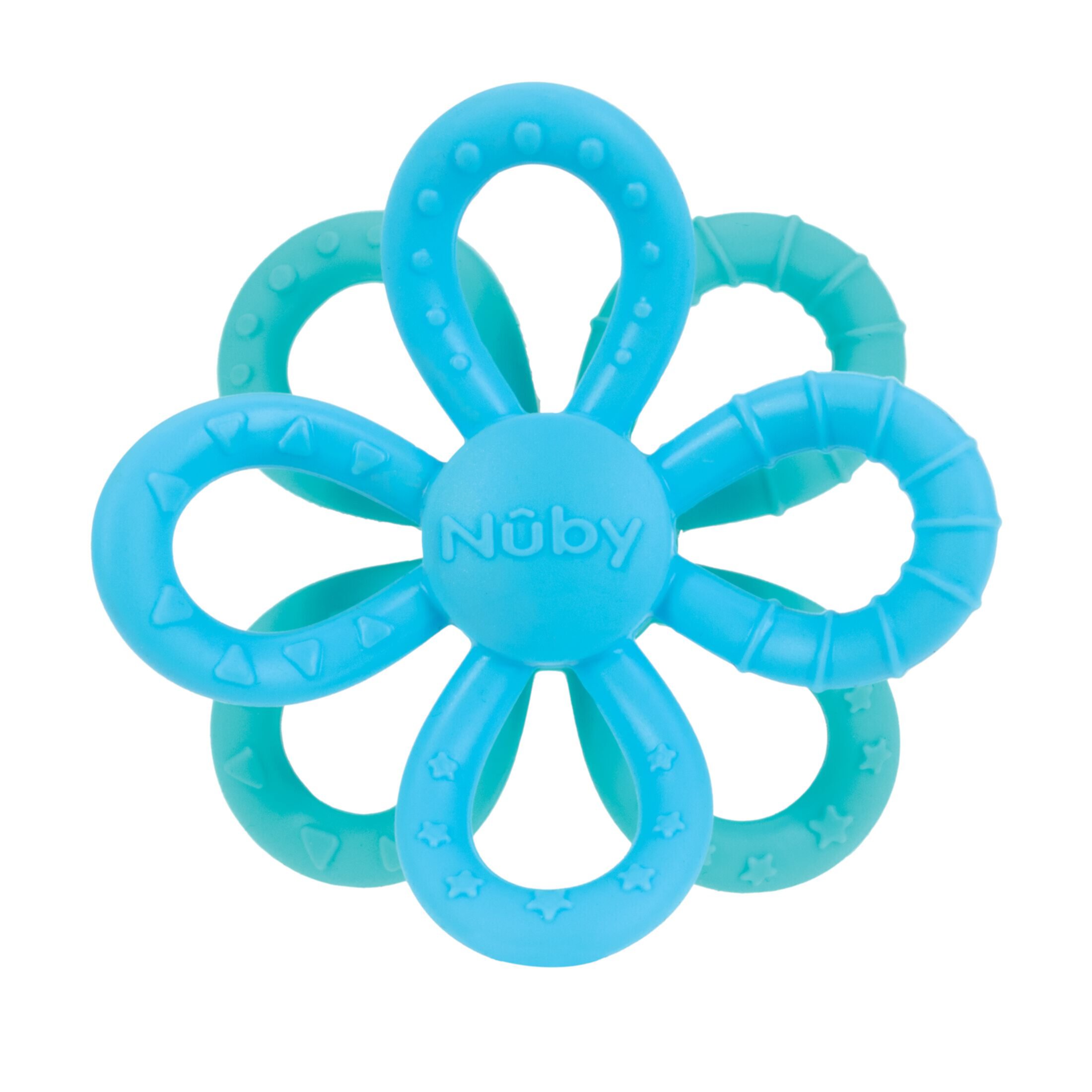 Nuby Fun Loops Silicone Teether for Infants, Blue & Aqua NUBY