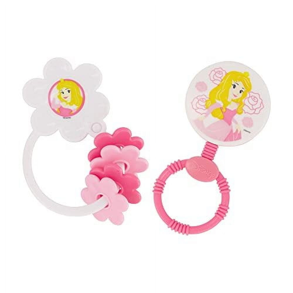 2 Pack Disney Princess Character Shape Rattle and Keyring Teether, Premium Toddler Birthday Toys, Infant Teething Toys, Great for Newborn Shower Gifts Coming soon