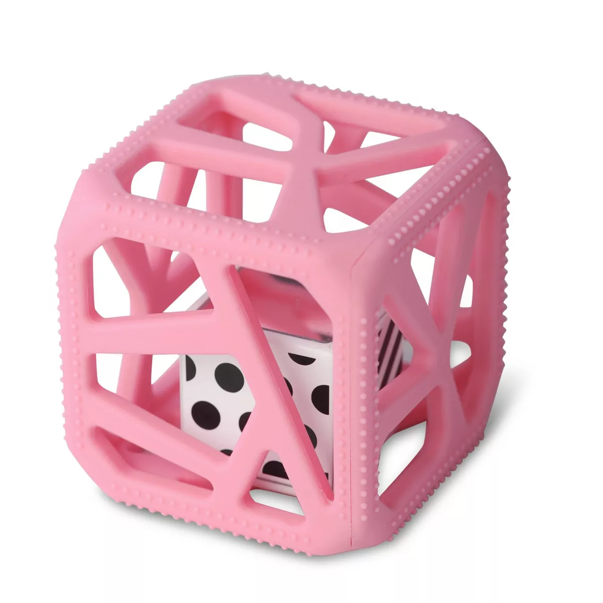 Malarkey Kids Silicone Teething Toys Baby Chew Cube, Pink Malarkey Kids