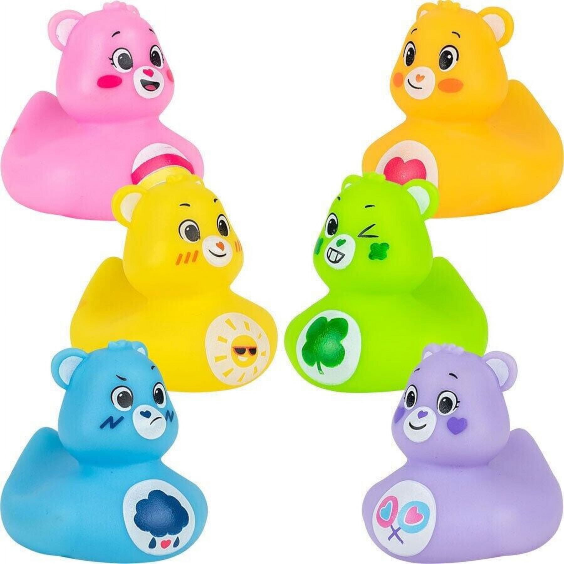 Care Bears Ducks- 6 pcs Bath Toy Set-Licensed Action Figure for Babies 2'' Care Bears