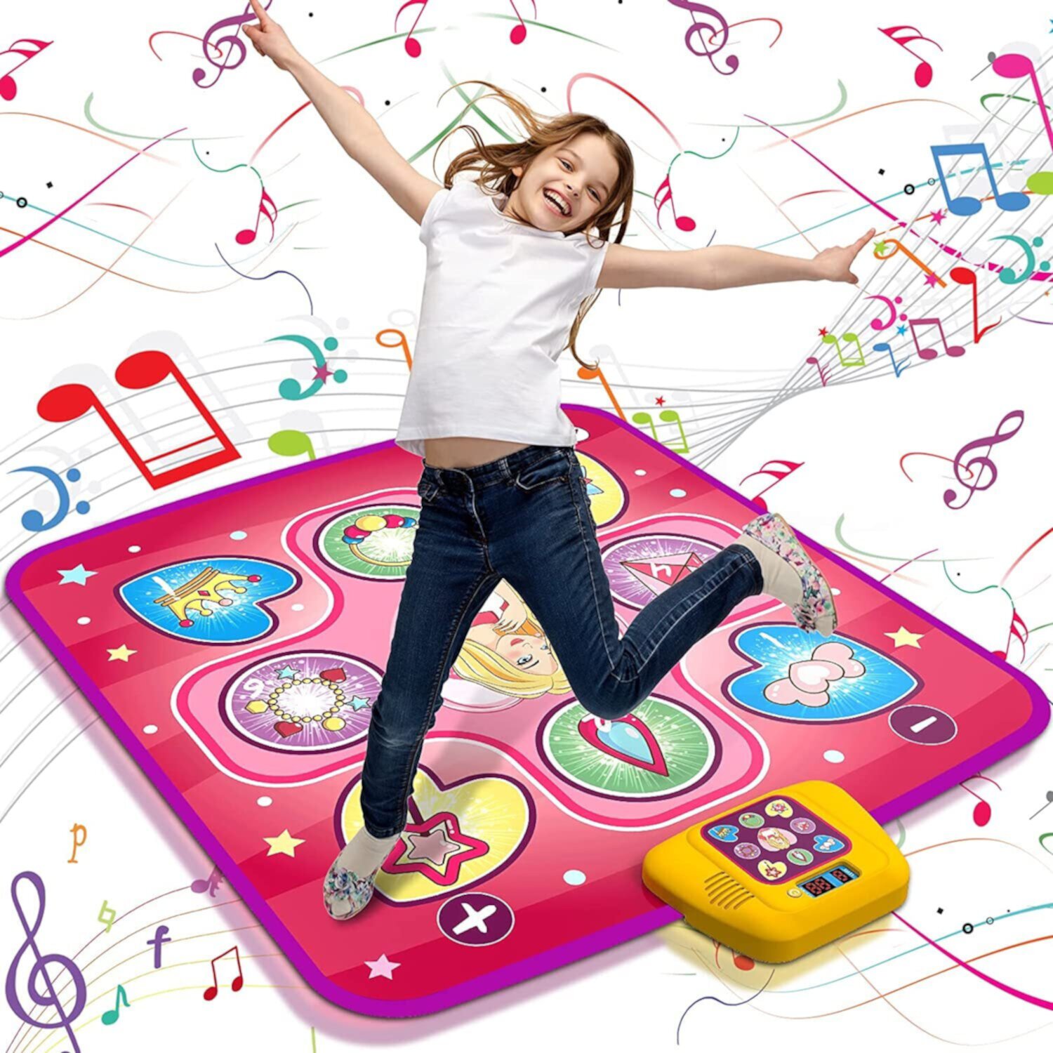 Beefunni Dance Mat,Frozen Themed Play Mat Dance Game Toy Gift for 3-12 Year Old Girls (39.37"X33.85") Beefunni