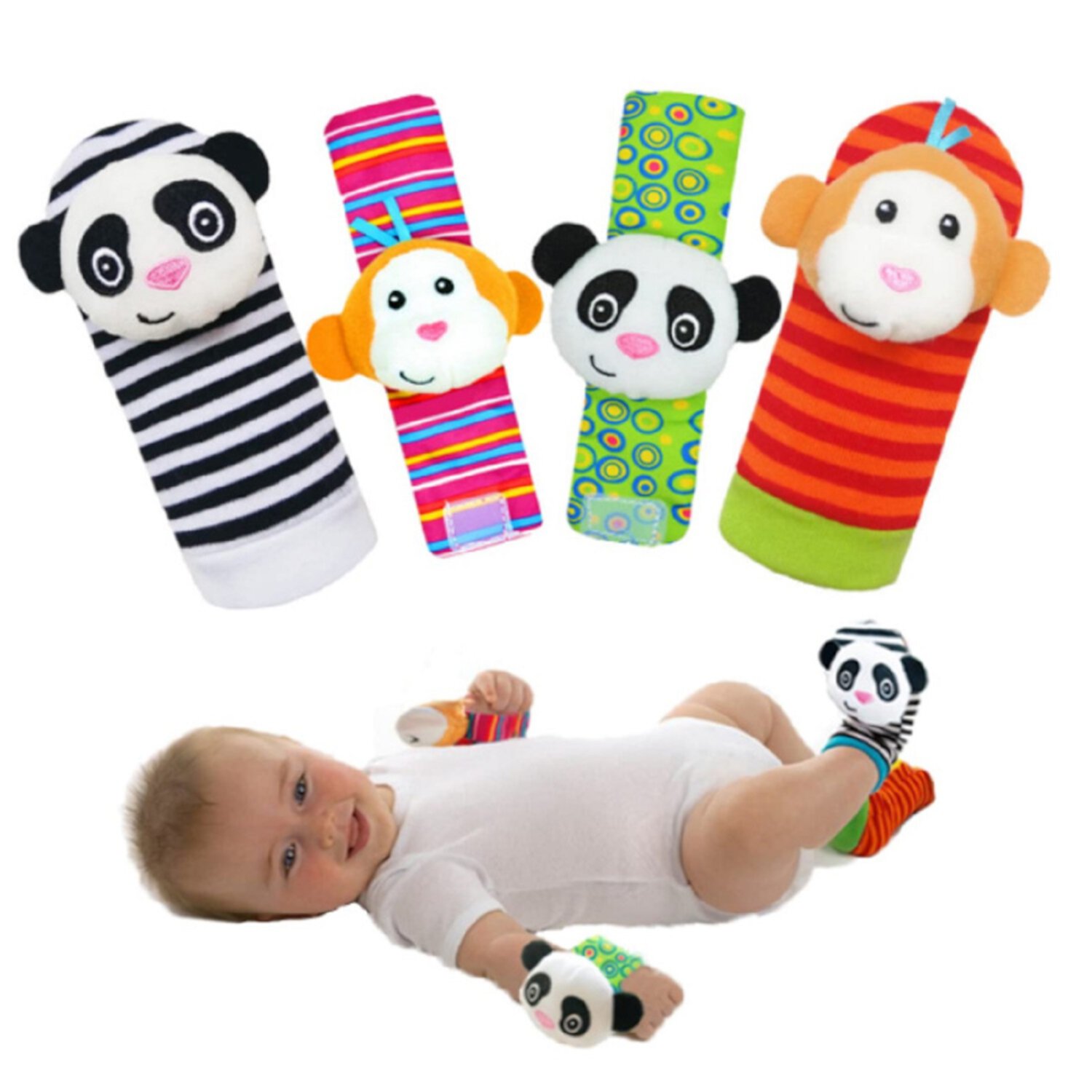 SZDUDU Baby Toys 0-6 Months - Baby Soft Wrist Rattles Foot Finder Socks Set, Infant Rattle Socks and Baby Hand Rattles Wrist, Infant Toys for 0-6, 6-12 Months Babies, Baby Gifts SZDUDU