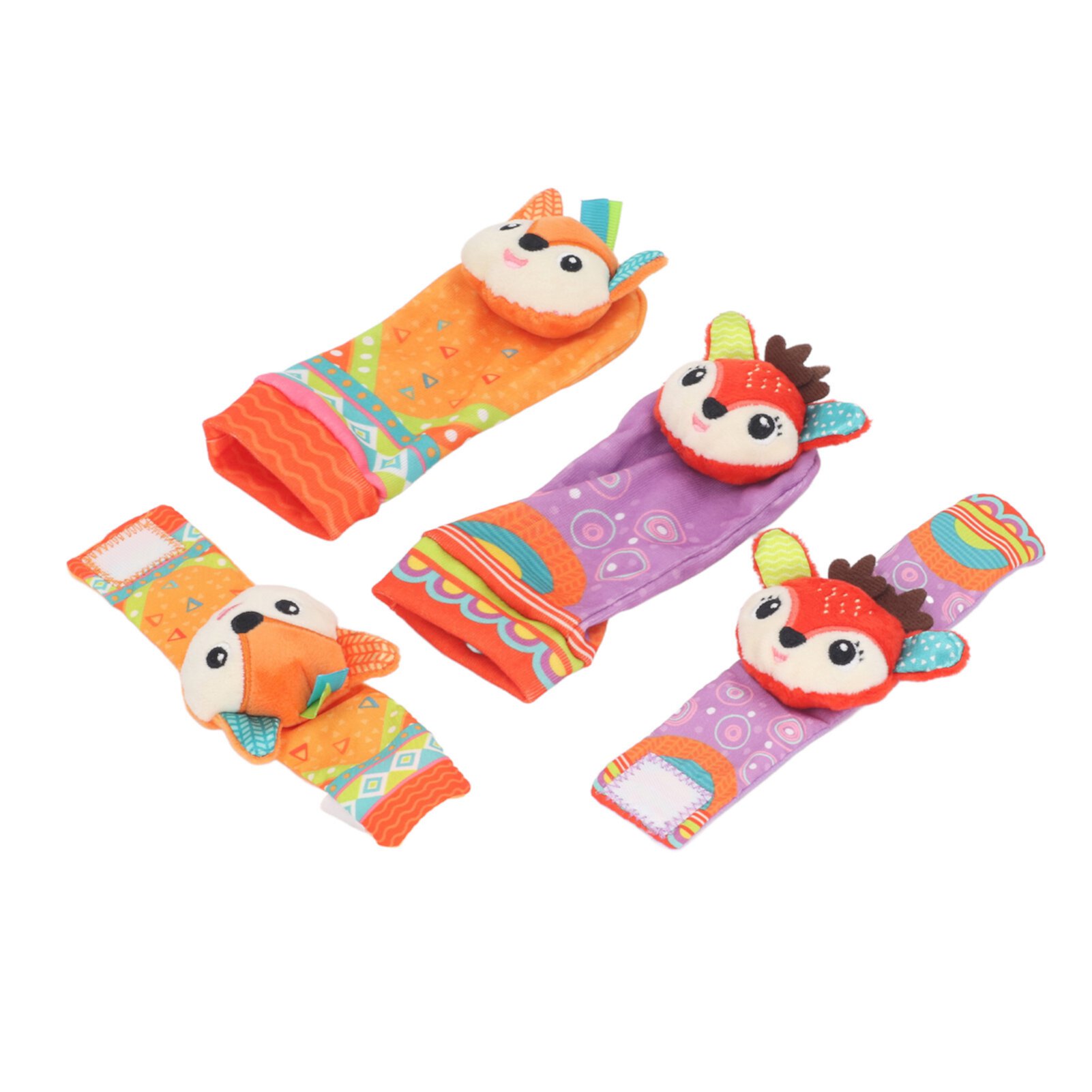 Baby Wrist Rattles Toy, Baby Wrist Rattles Toy Colorful Pattern Soft Early Educational Rattles Foot Finder Socks Set OTVIAP