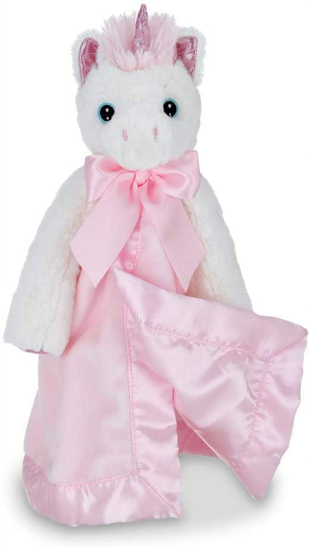 Bearington Baby Cuddle Me Dreamer, Pink Unicorn Large Size Security Blanket, 28.5" x 28.5" Bearington Collection