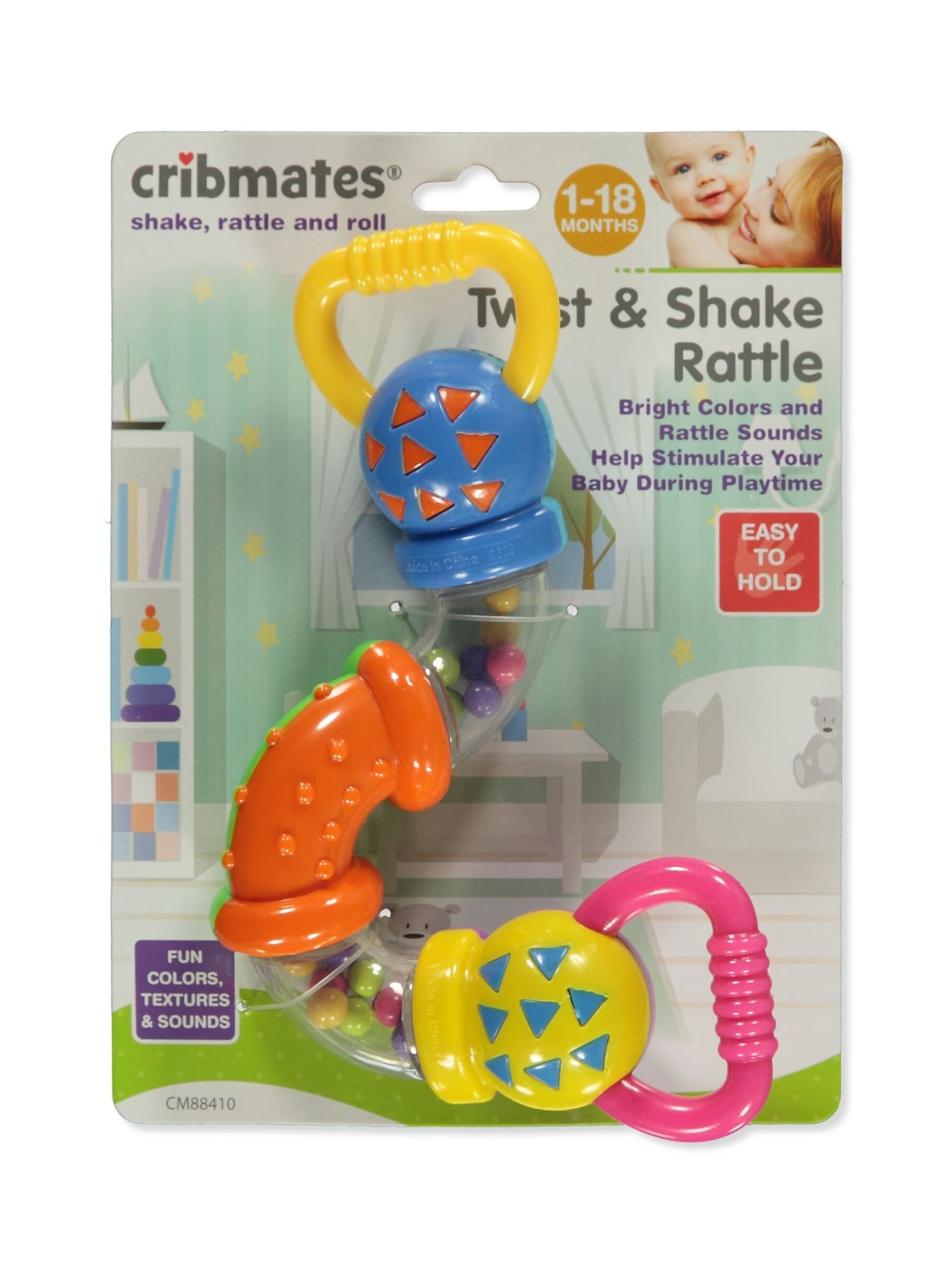 Cribmates Baby Shake Rattle & Roll Enriching Toy - yellow multi, one size CRIBMATES