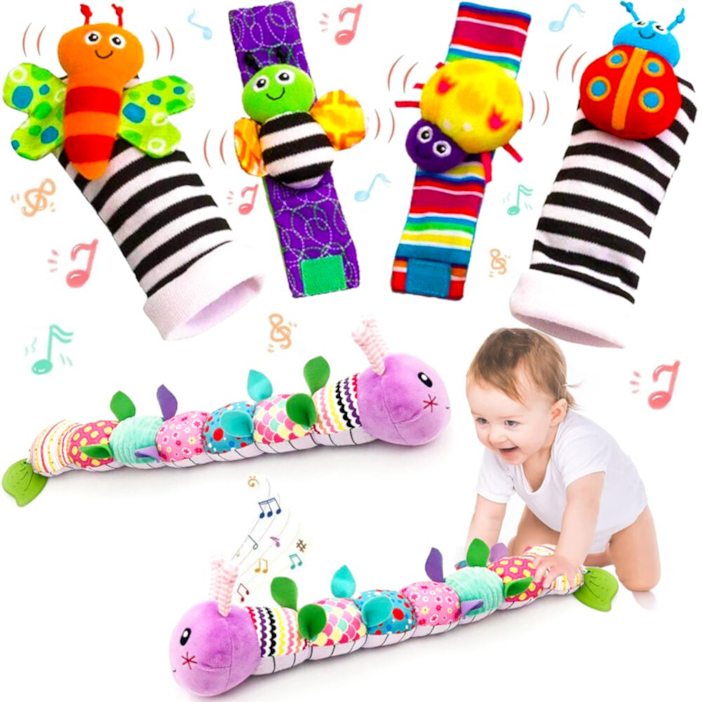 Baby Toys 0-6 Months - Infant Toys for 0 3 6 9 Months, Baby Rattles Toys with Crinkle, Infant Newborn Toys 0 3 6 9 Months Girls Visit the Suorfoxs Store