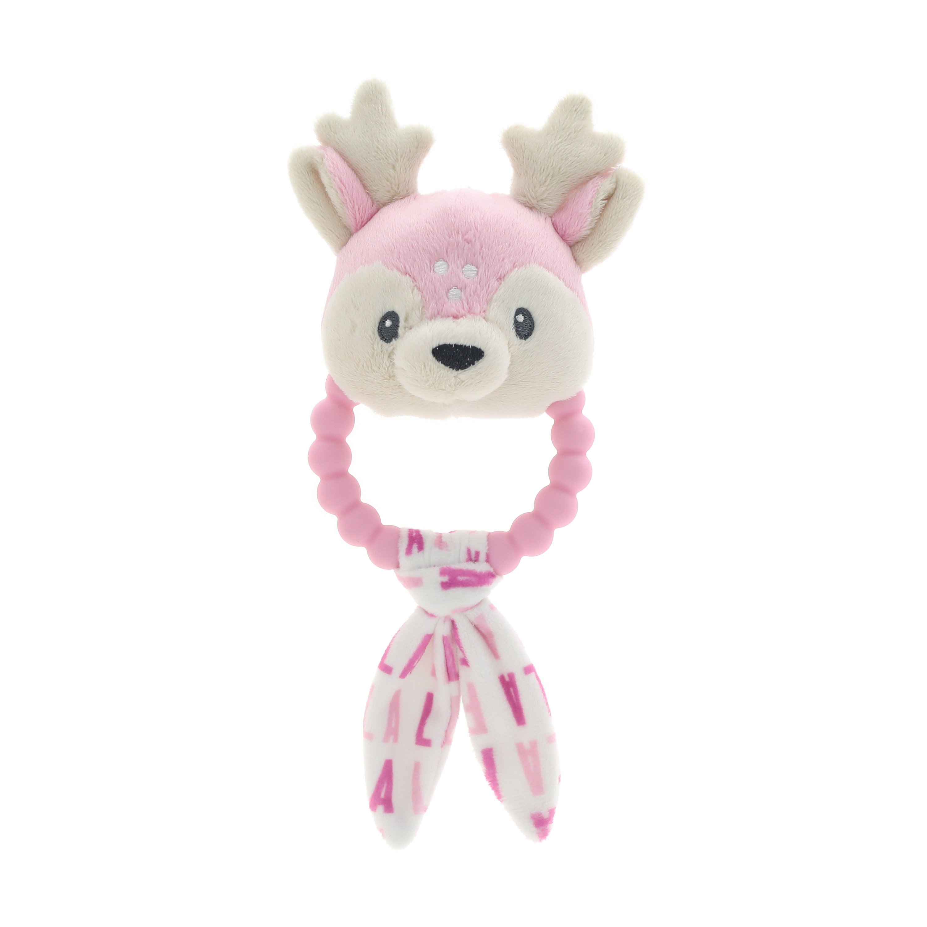 Spark.Create.Imagine. Pink Reindeer Holiday Plush Rattle Spark Create Imagine