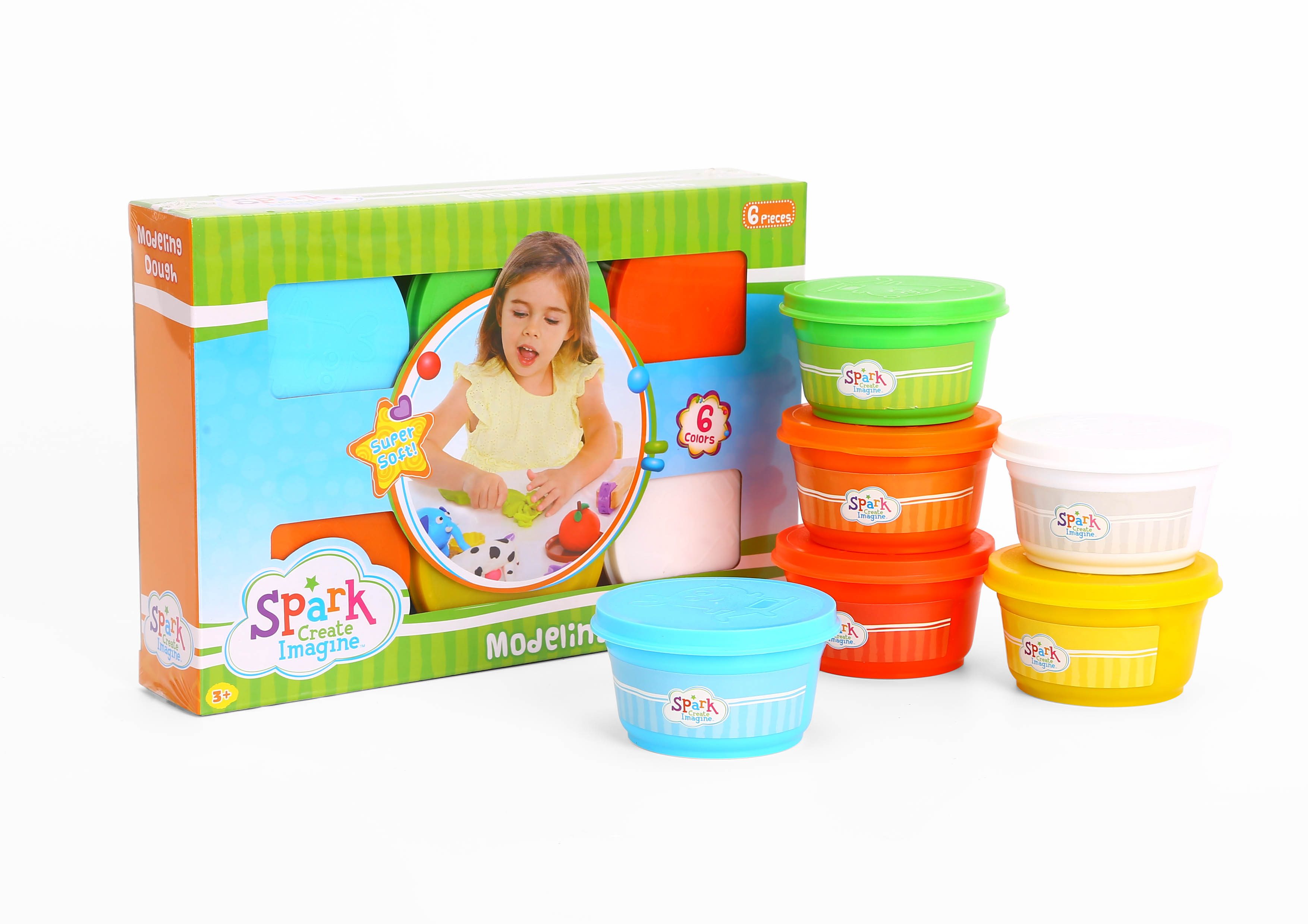 Spark Create Imagine Modeling Dough, 6 Count, Assorted Colors, Child Spark Create Imagine