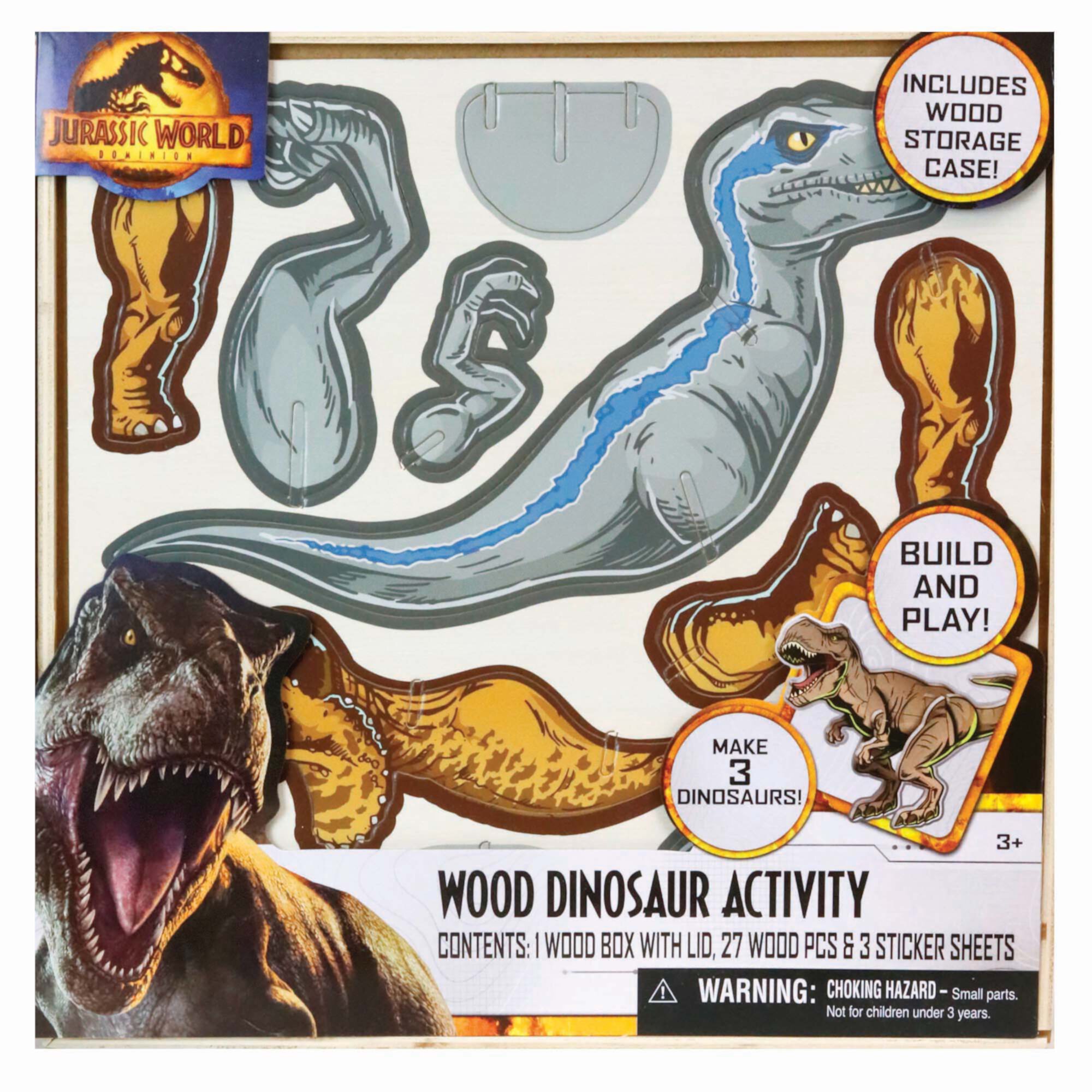 Jurassic World Dominion: Wood Dinosaur Activity - Building, Decorating Set, Ages 3+ Jurassic World