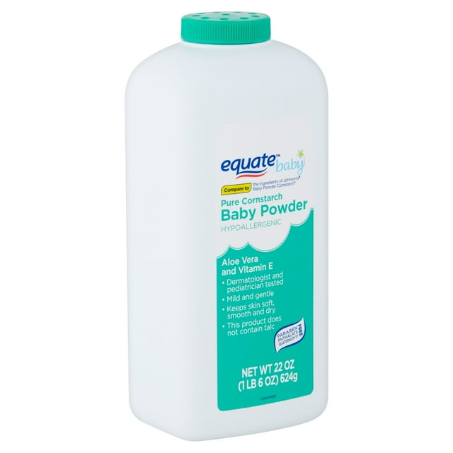 Equate Hypoallergenic Pure Corn Starch Baby Powder, 22 oz Equate