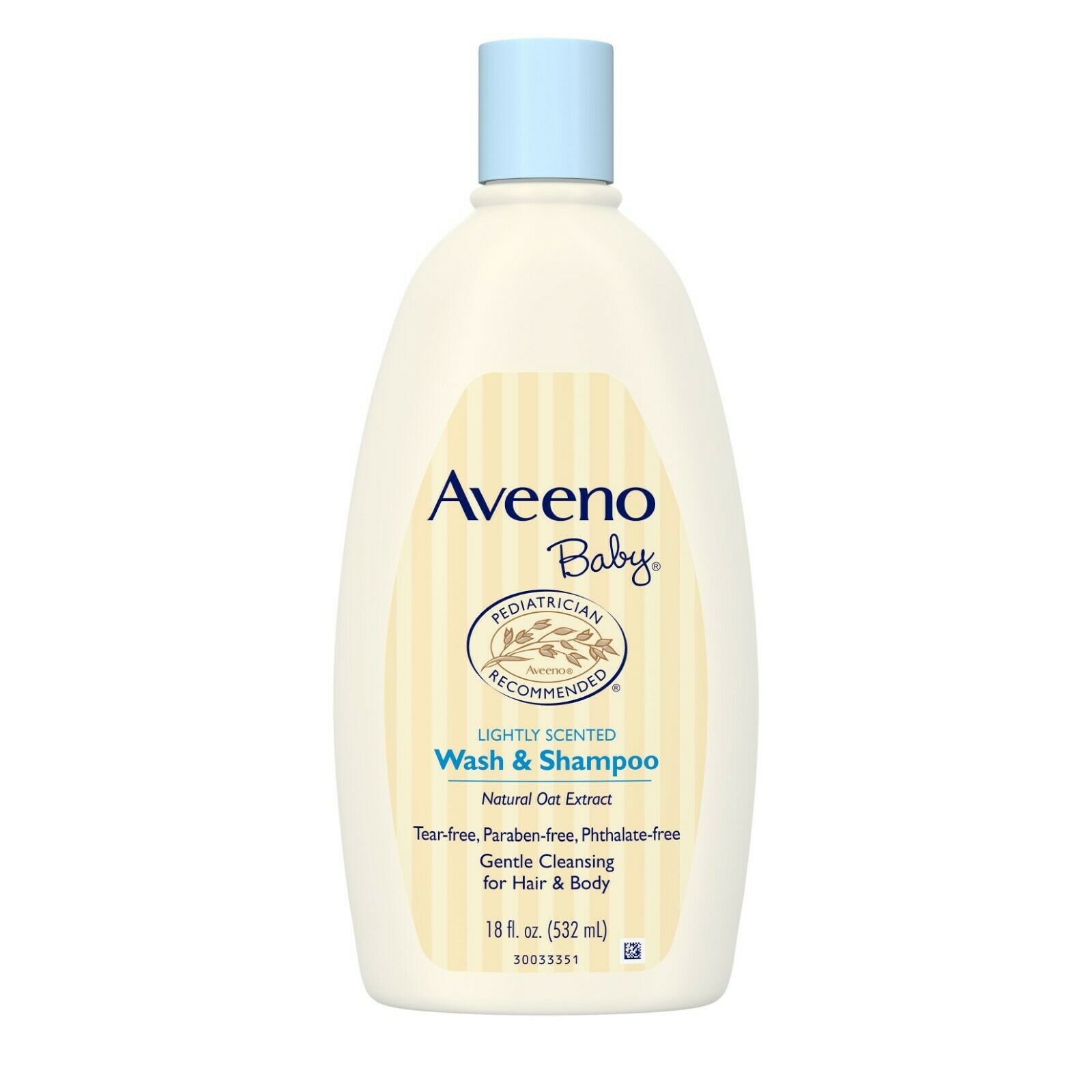 AVEENO Baby Wash & Shampoo, Lightly Scented, 18 oz (Pack of 2) Aveeno