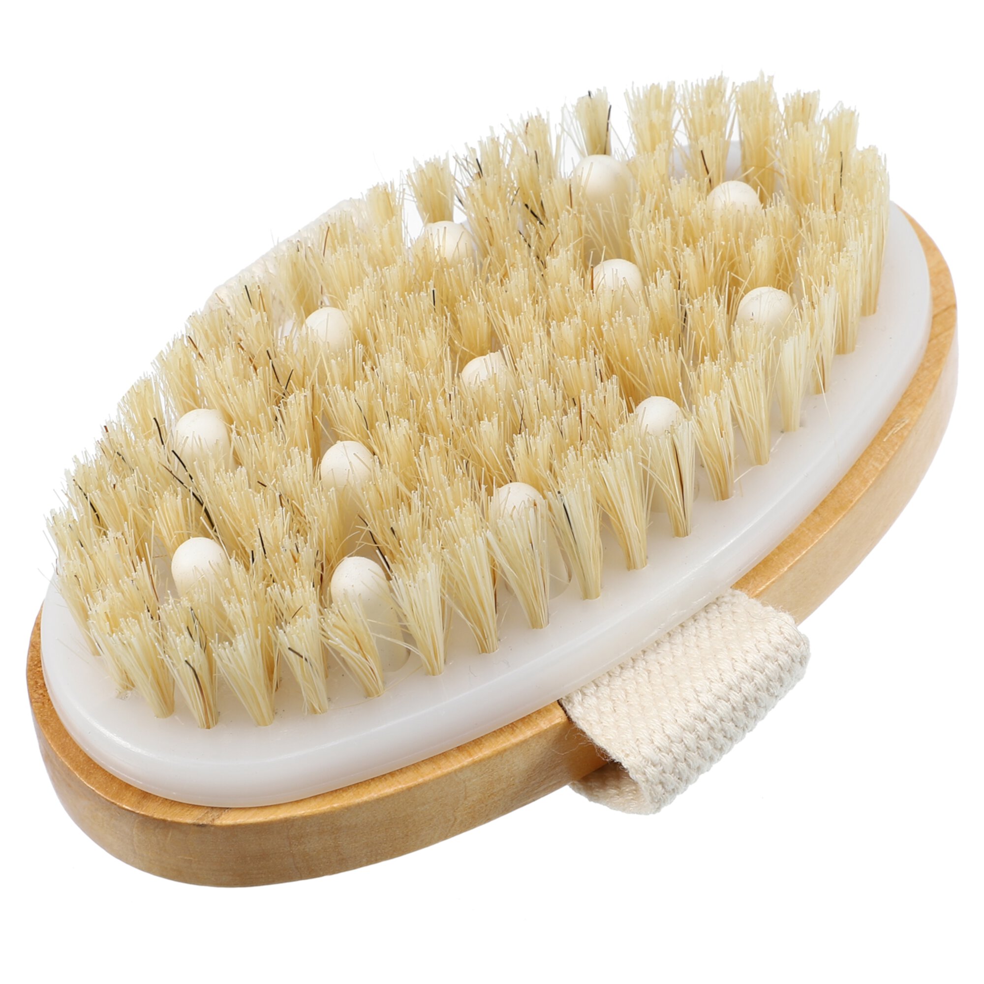 Unique Bargains Bath Brush Back Scrubber Wood for Wet or Dry Brushing Brown 4.9 Inches Unique Bargains