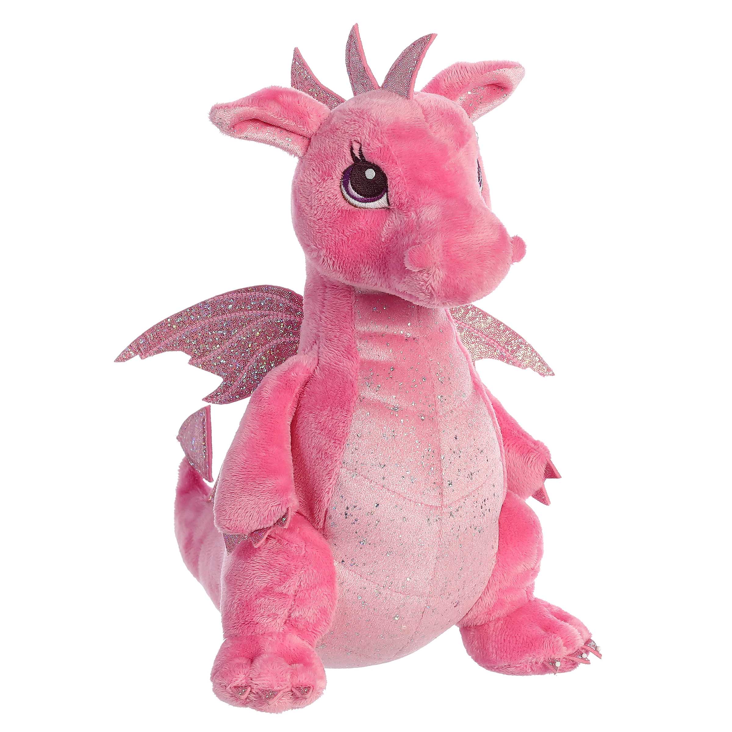 Aurora - Medium Pink Sparkle Tales - 12" Dahlia Dragon - Enchanting Stuffed Animal Aurora GB