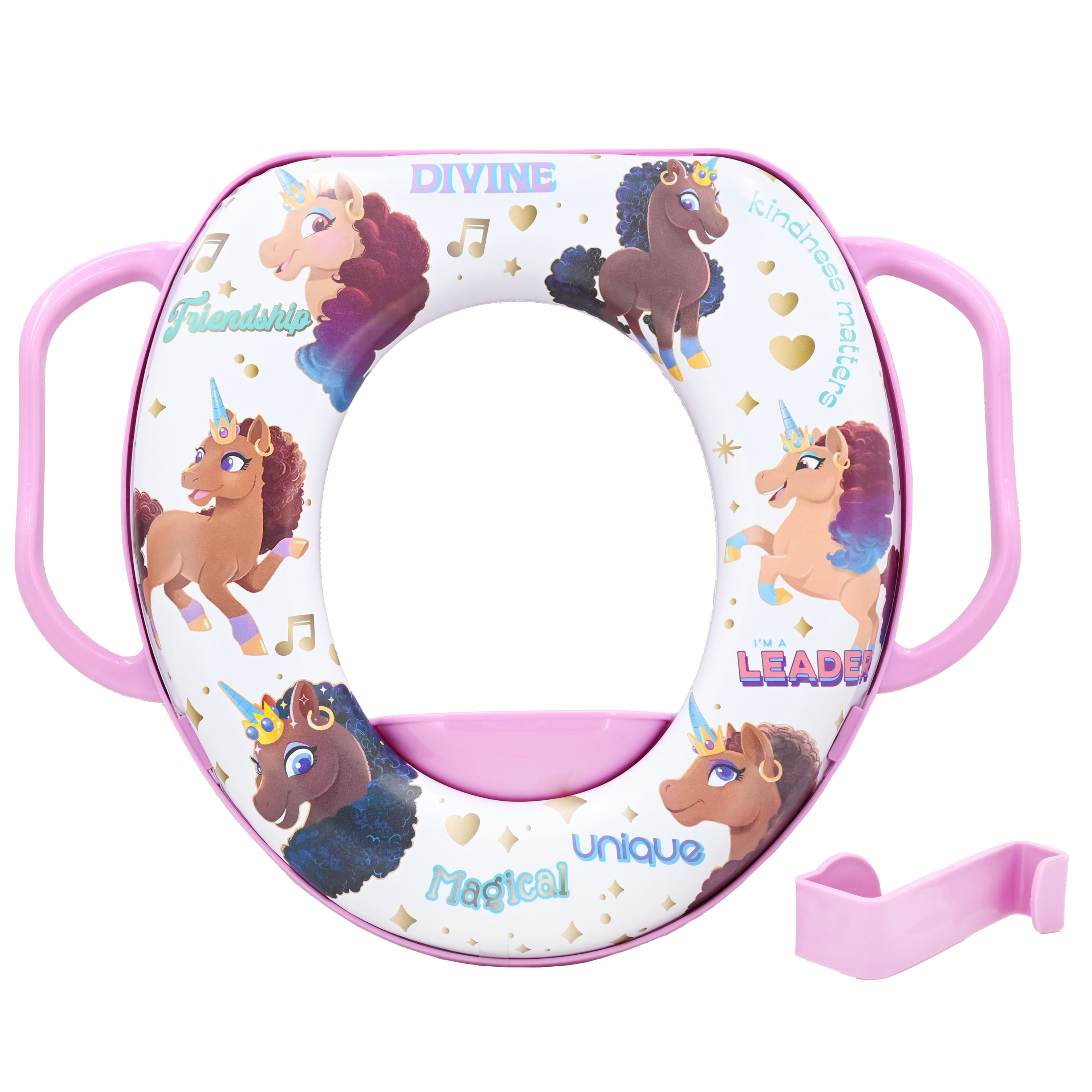 Afro Unicorn Soft Potty Training Seat with Storage Hook, Toddlers & Children 12+ Months Afro Unicorn