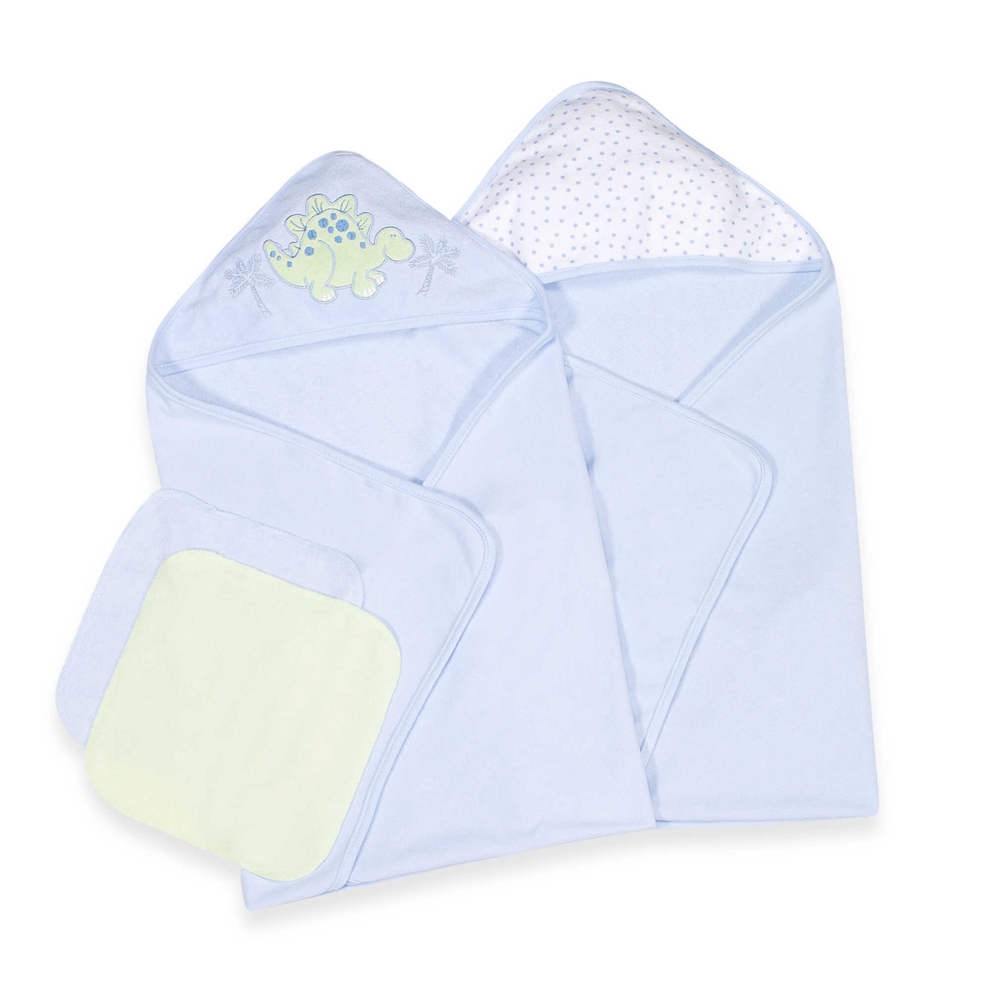 Spasilk Baby 2 Terry Hooded Towels & 2 Washcloths Bath Set for Newborns and Infants, Blue Dino Visit the Spasilk Store