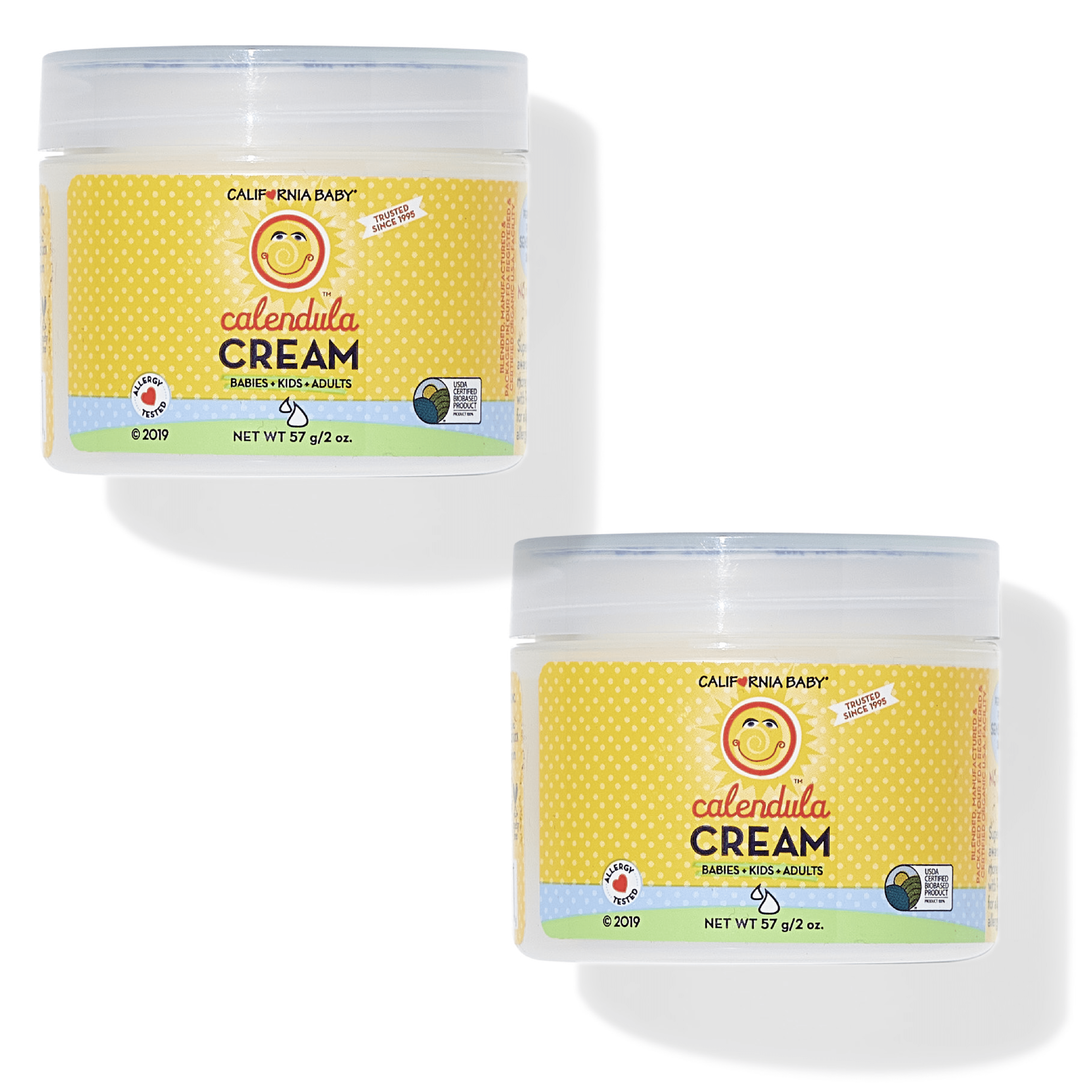 California Baby Calendula Cream | 100% Plant-Based | Super Soothing Moisturizer | 2 oz (2 Pack) California Baby