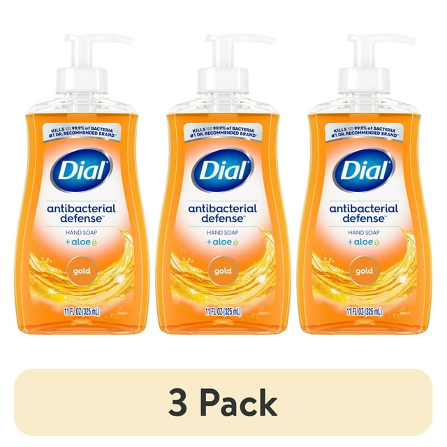 (3 pack) Dial Antibacterial Liquid Hand Soap, Gold, 11 fl oz Dial