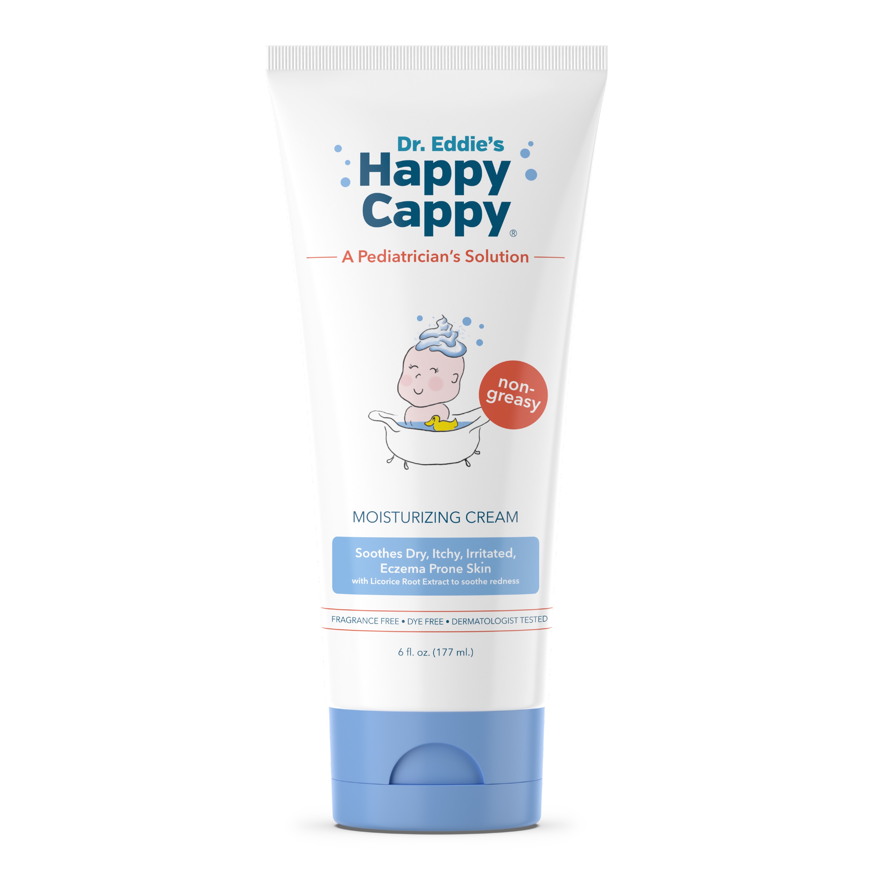 Dr. Eddie's Happy Cappy Moisturizing Eczema Cream for Babies, 6 oz, All Skin Types Happy Cappy