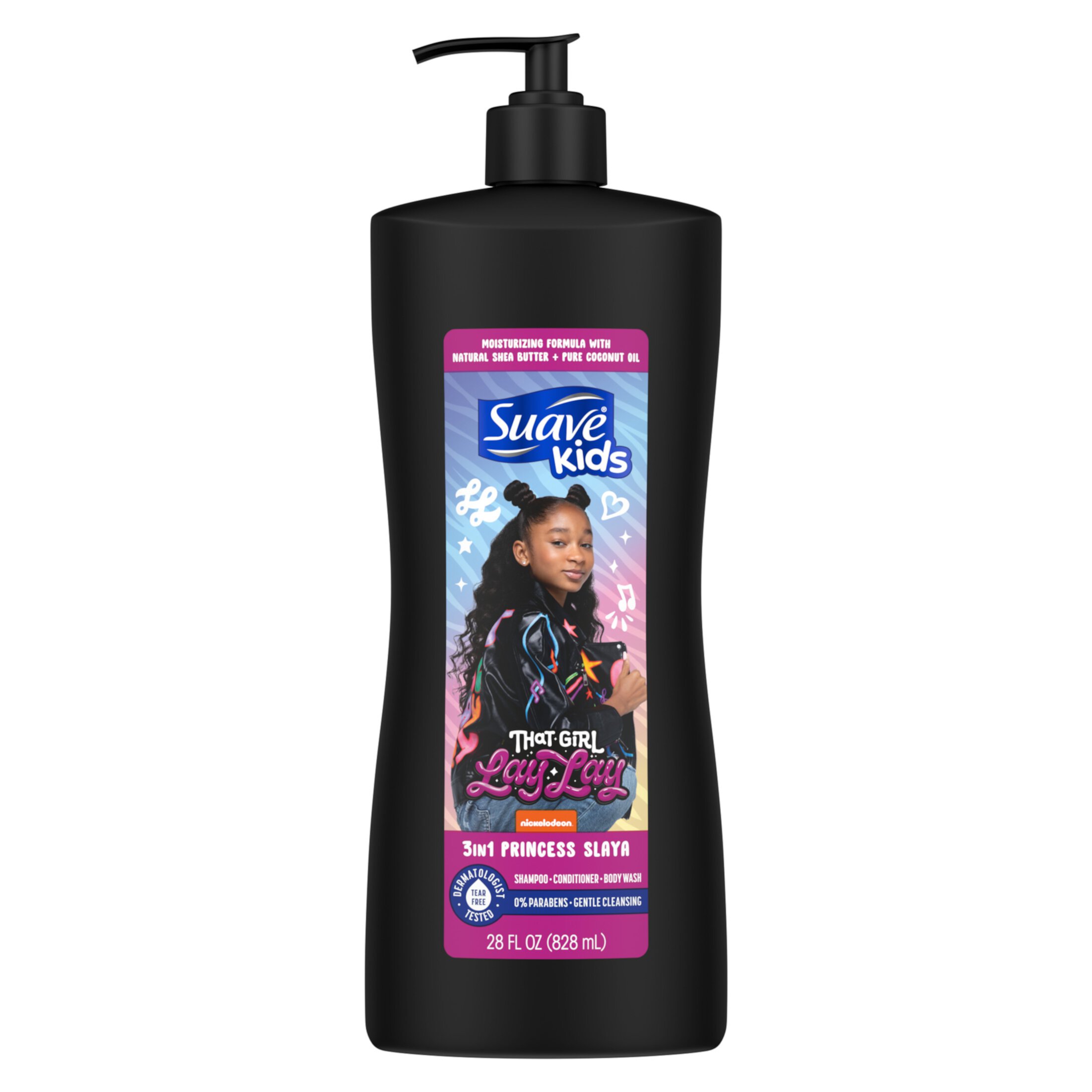 Suave Kids Princess Slaya 3-in-1 Shampoo Conditioner & Body Wash, Shea Butter & Coconut Oil, 28 oz Suave