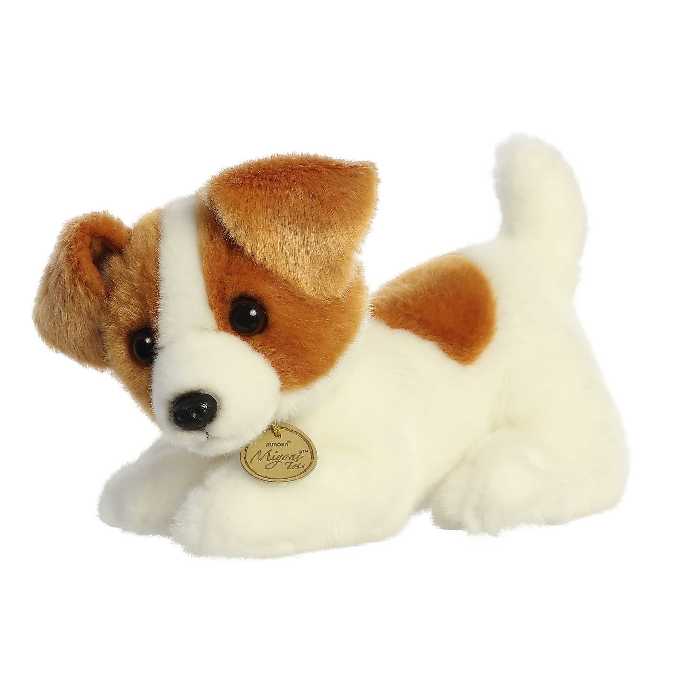 Aurora - Small White Miyoni Tots - 9" Jack Russell Pup - Adorable Stuffed Animal Aurora