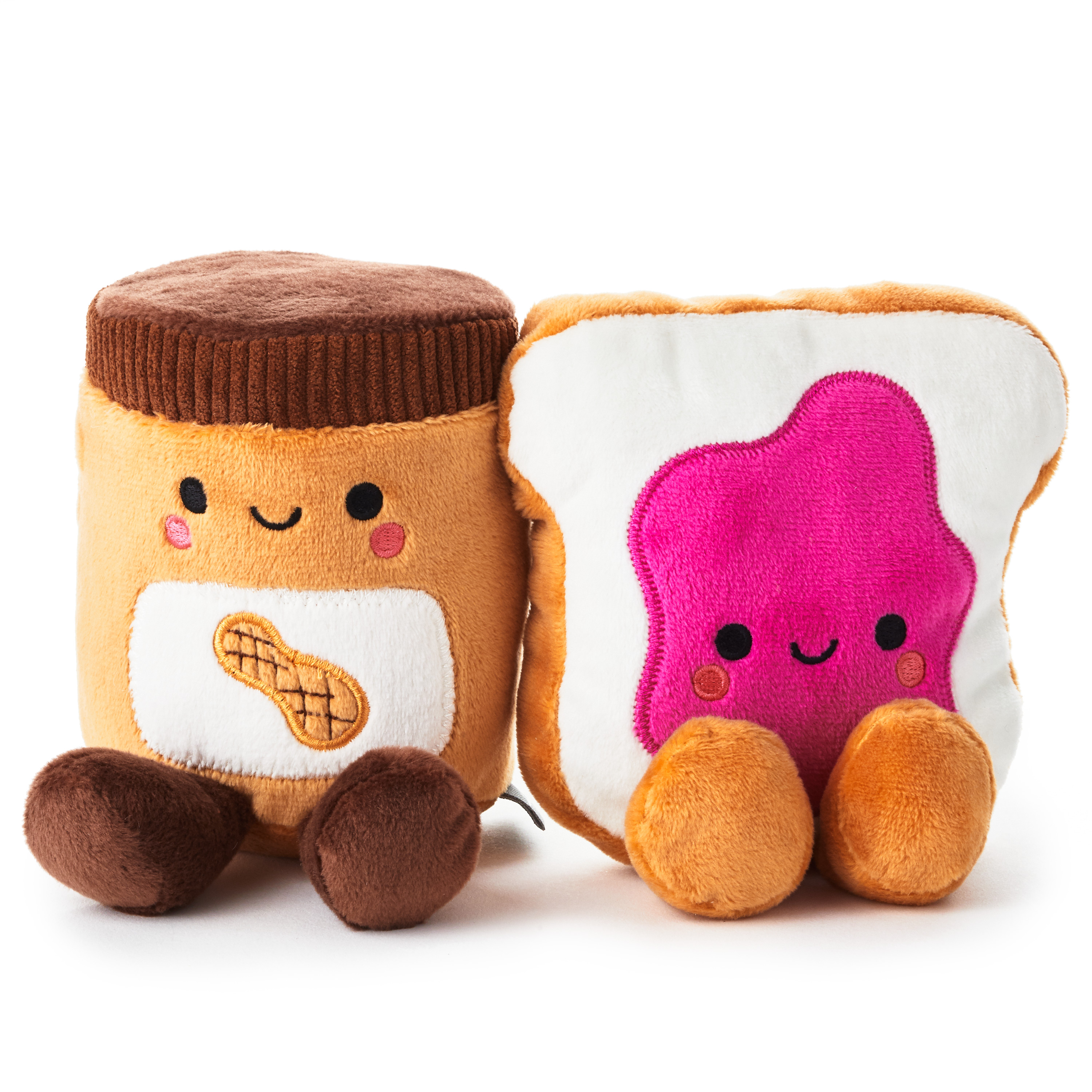 Hallmark Better Together Magnetic Plush for Ages 2 up (Brown Peanut Butter and Purple Jelly), Set of 2 Hallmark