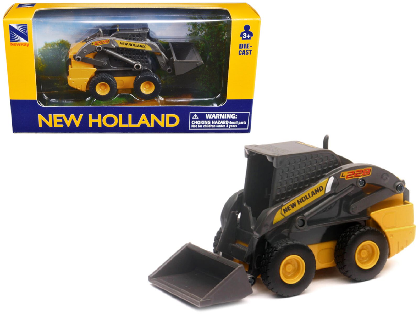 New Holland L228 Skid Steer Yellow Diecast Model by New Ray New Ray Toys