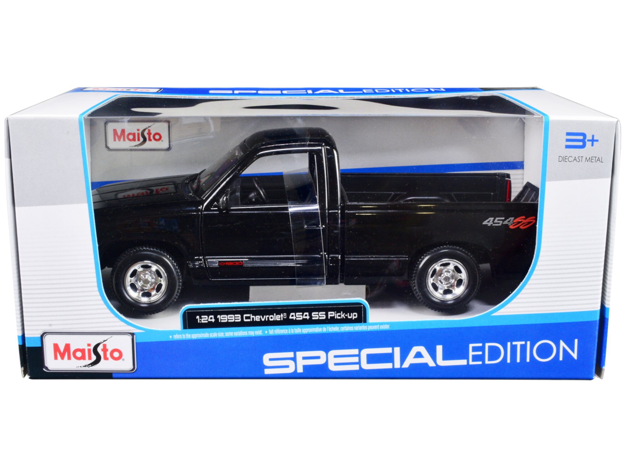 1993 Chevrolet 454 SS Pickup Truck Black 1/24 Diecast Model Car by Maisto Maisto