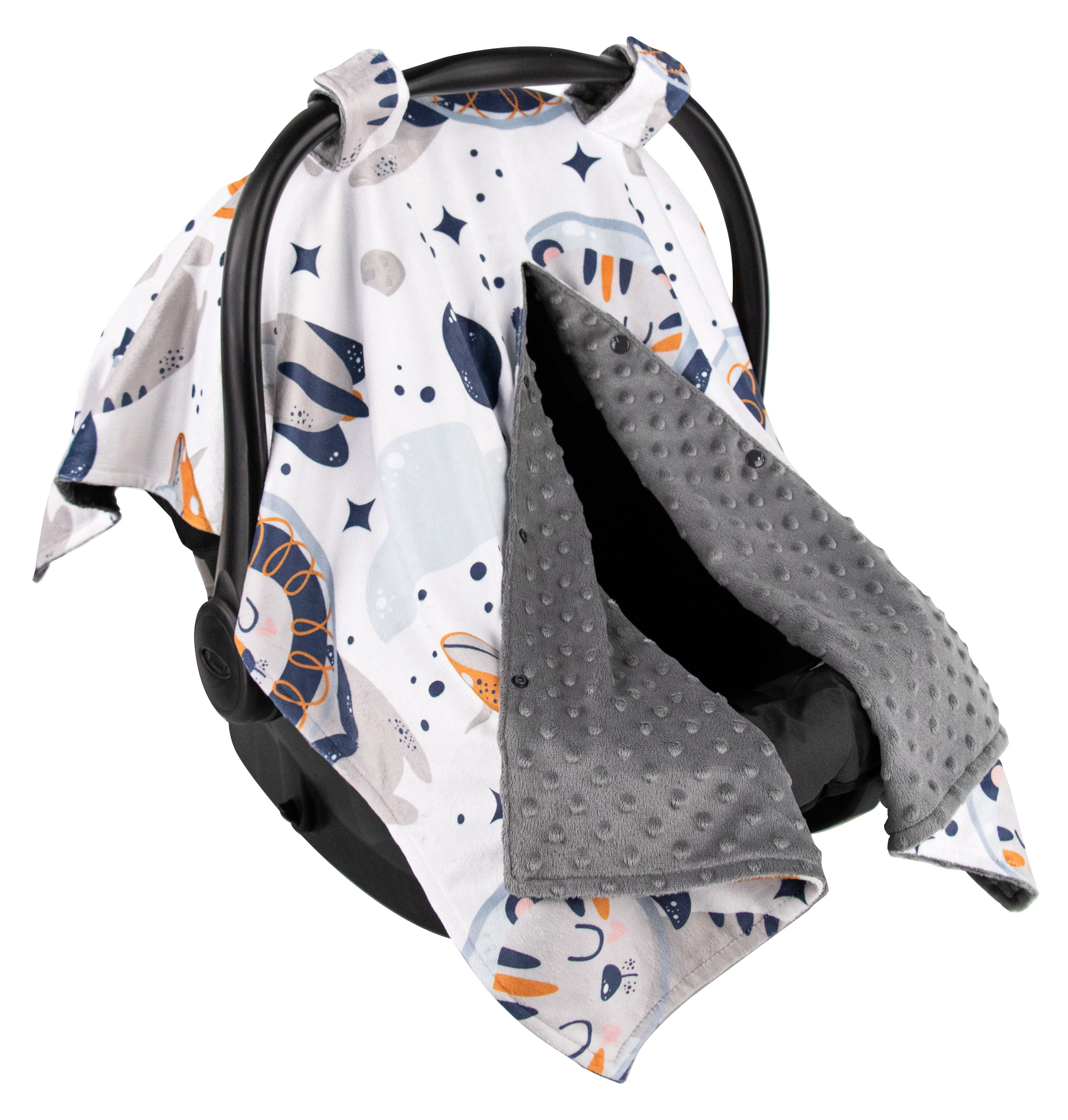 Top Tots Deluxe Minky Car Seat Canopy for Infant, Halloween, Unisex Top Tots