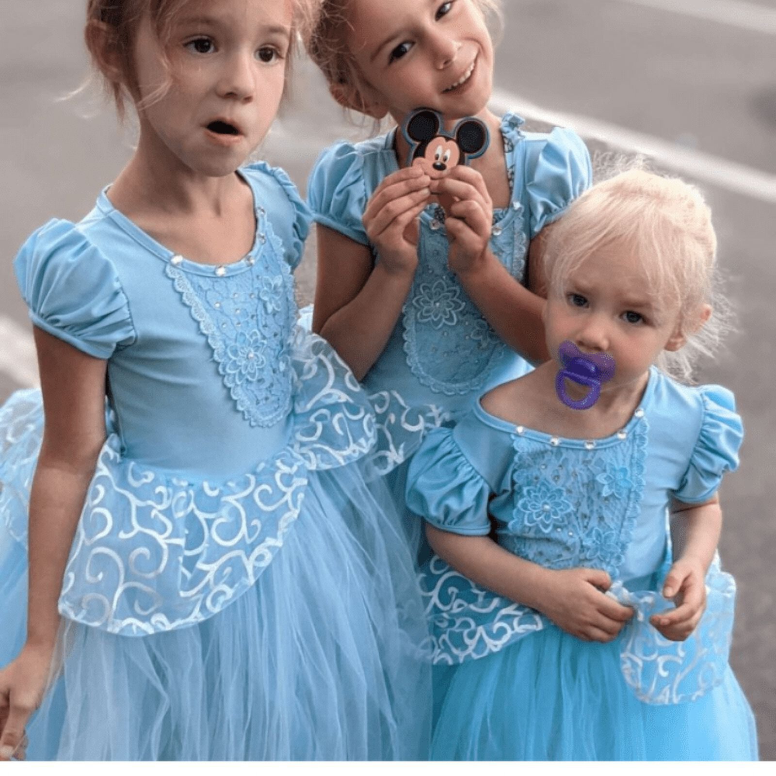 Jurebecia Princess Costume Cinderella Dress up for Girls Blue Clothes for Toddler Birthday Party Fancy Cosplay with Accessories 100CM 2-3 Years Visit the Jurebecia Store