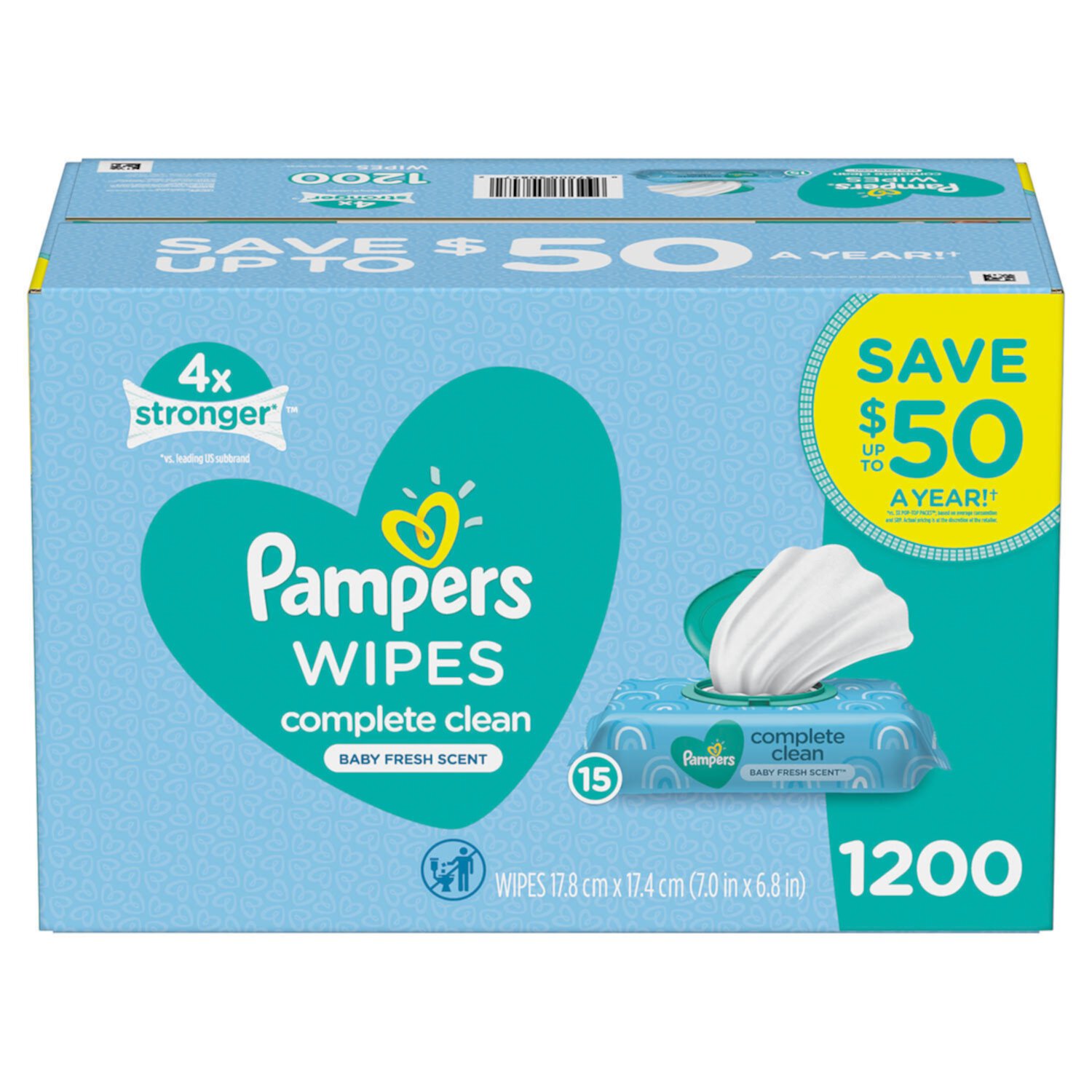 Pampers Baby Fresh Baby Wipes, 15 Flip-Top Packs (1200 Total Wipes) Pampers