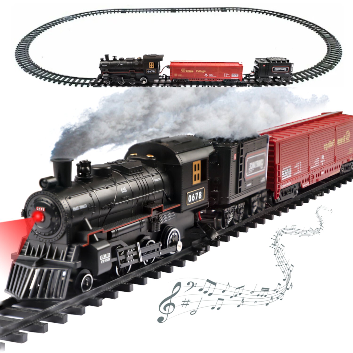 JBee Ctrl Train Set Electric Train Toy for Boys Girls Play Train Toys with Smokes, Lights & Sound, Christmas Gifts for Kids 3-8 Years JBeeCtrl